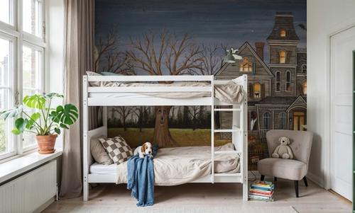 Haunted House with Full Moon