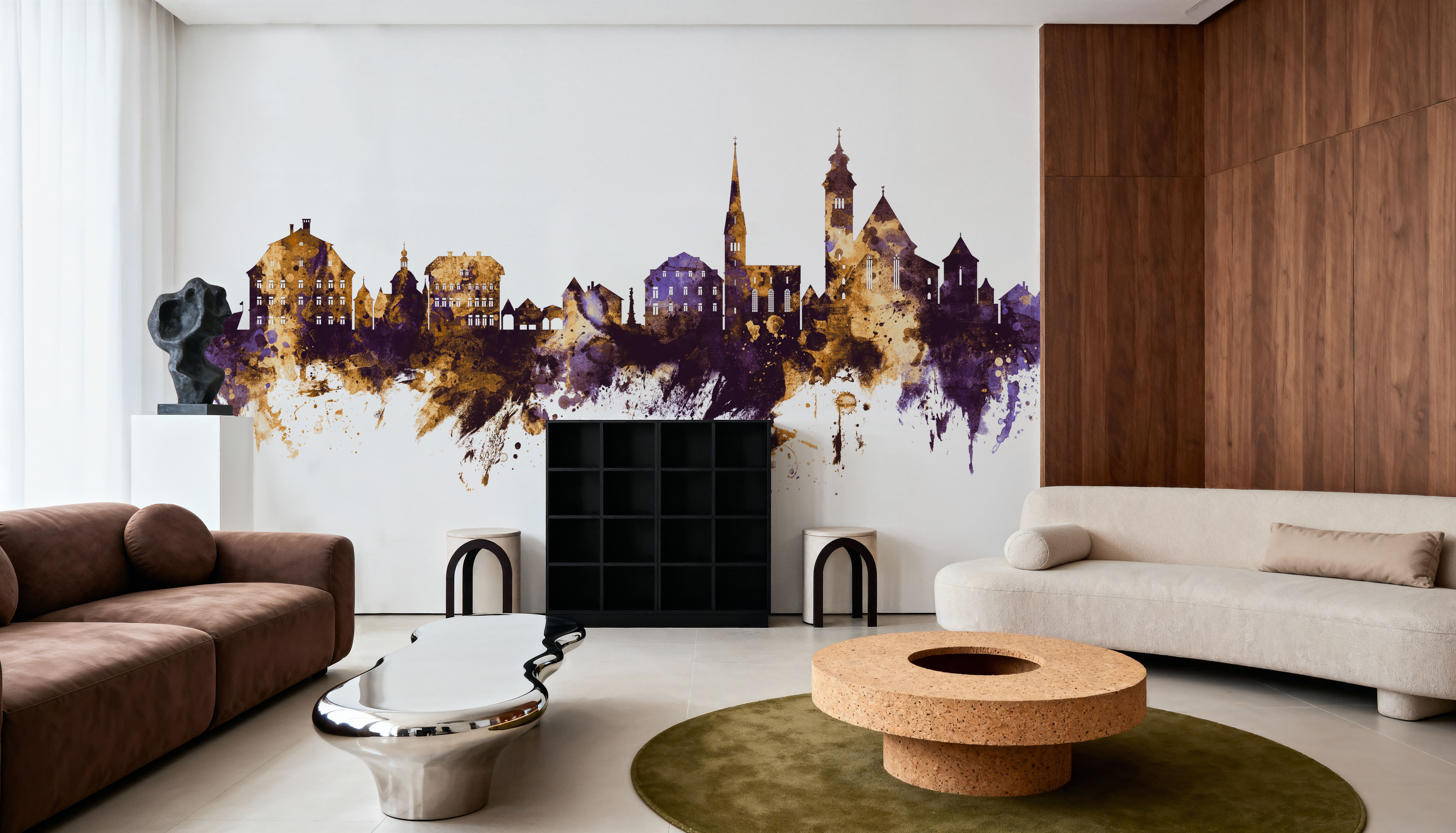 Hallstatt Austria Skyline Purple & Gold