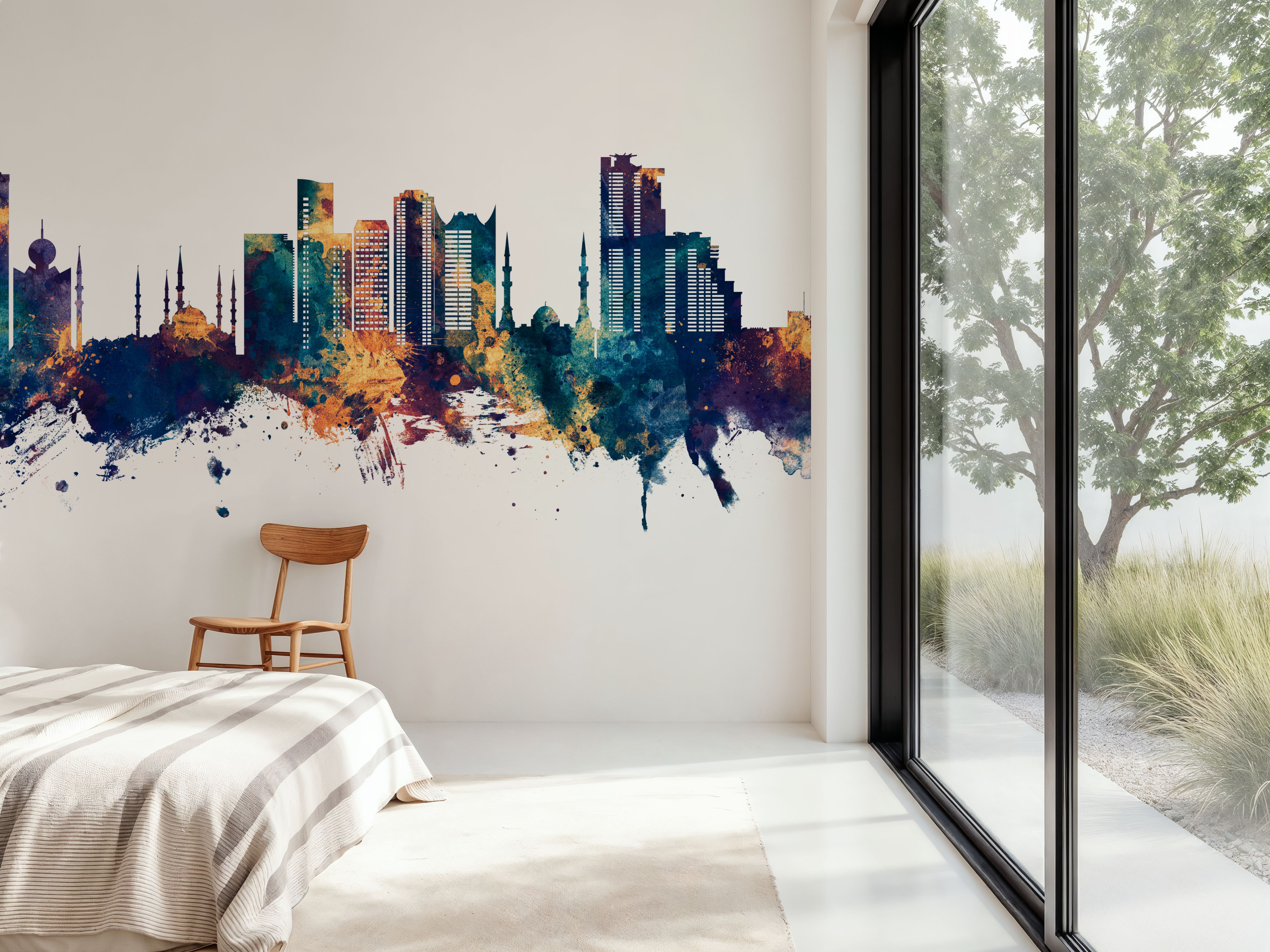 Fujairah Skyline Blue & Bronze