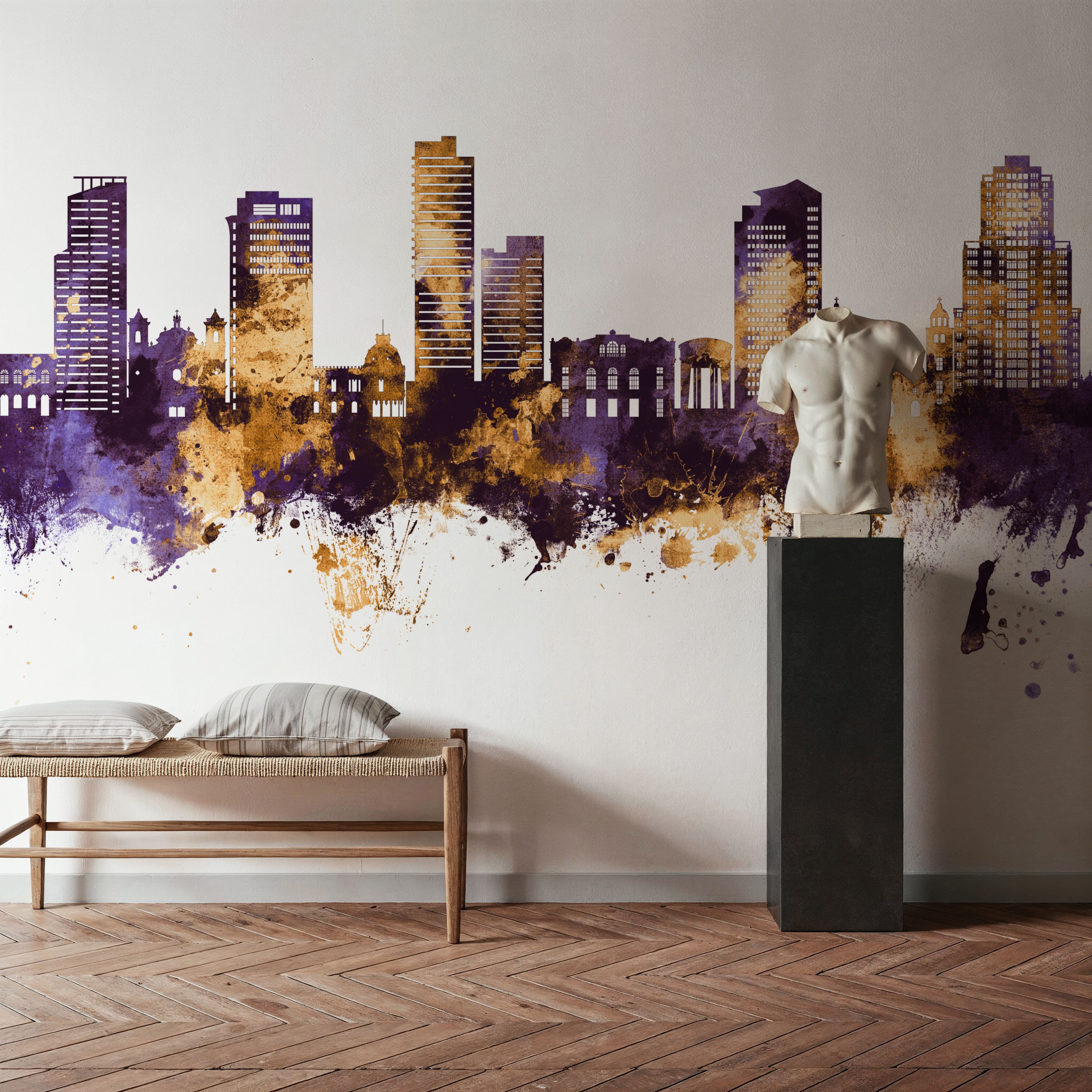 Tegucigalapa Honduras Skyline Purple & Gold