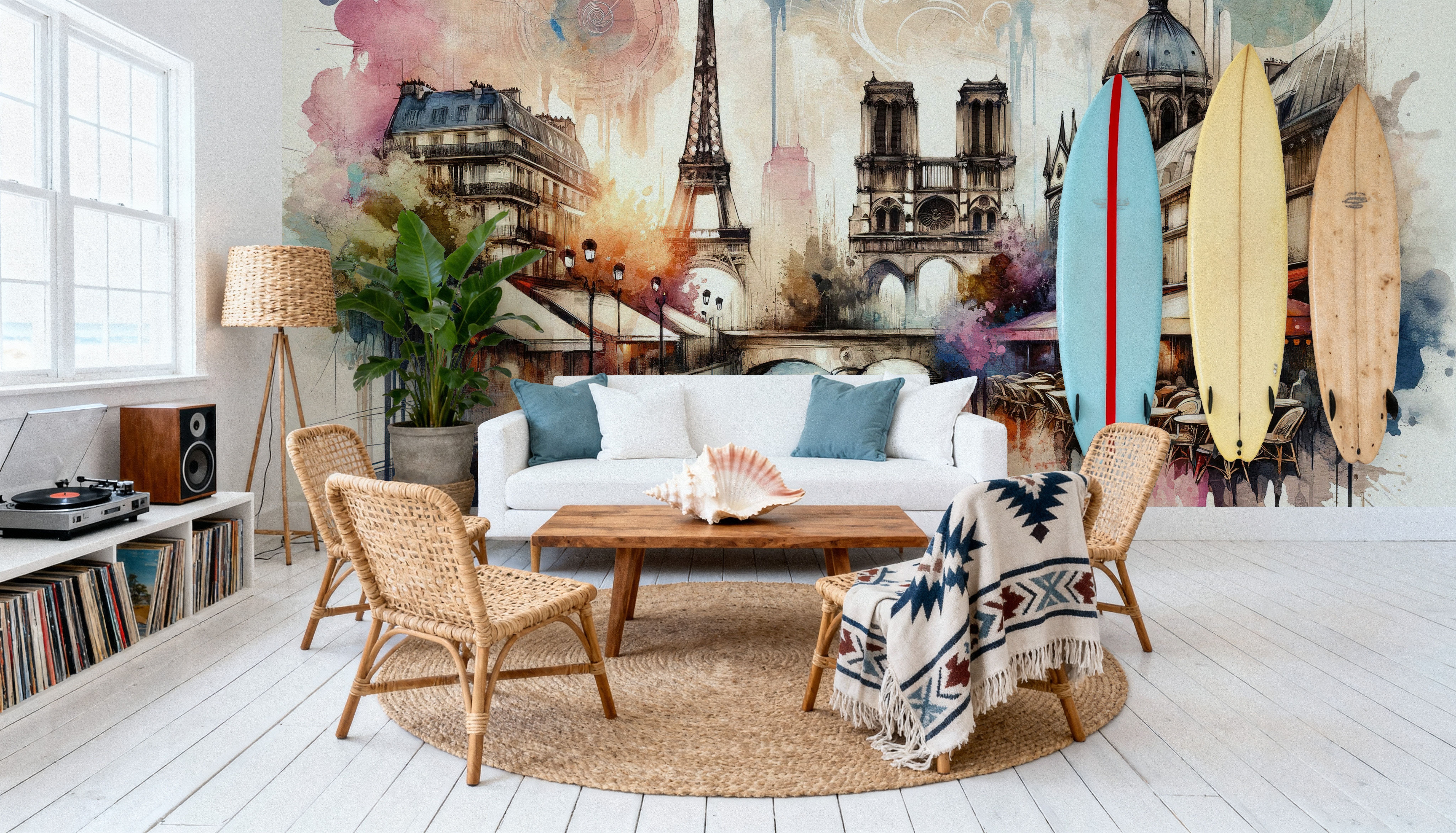 Watercolor Abstract Paris