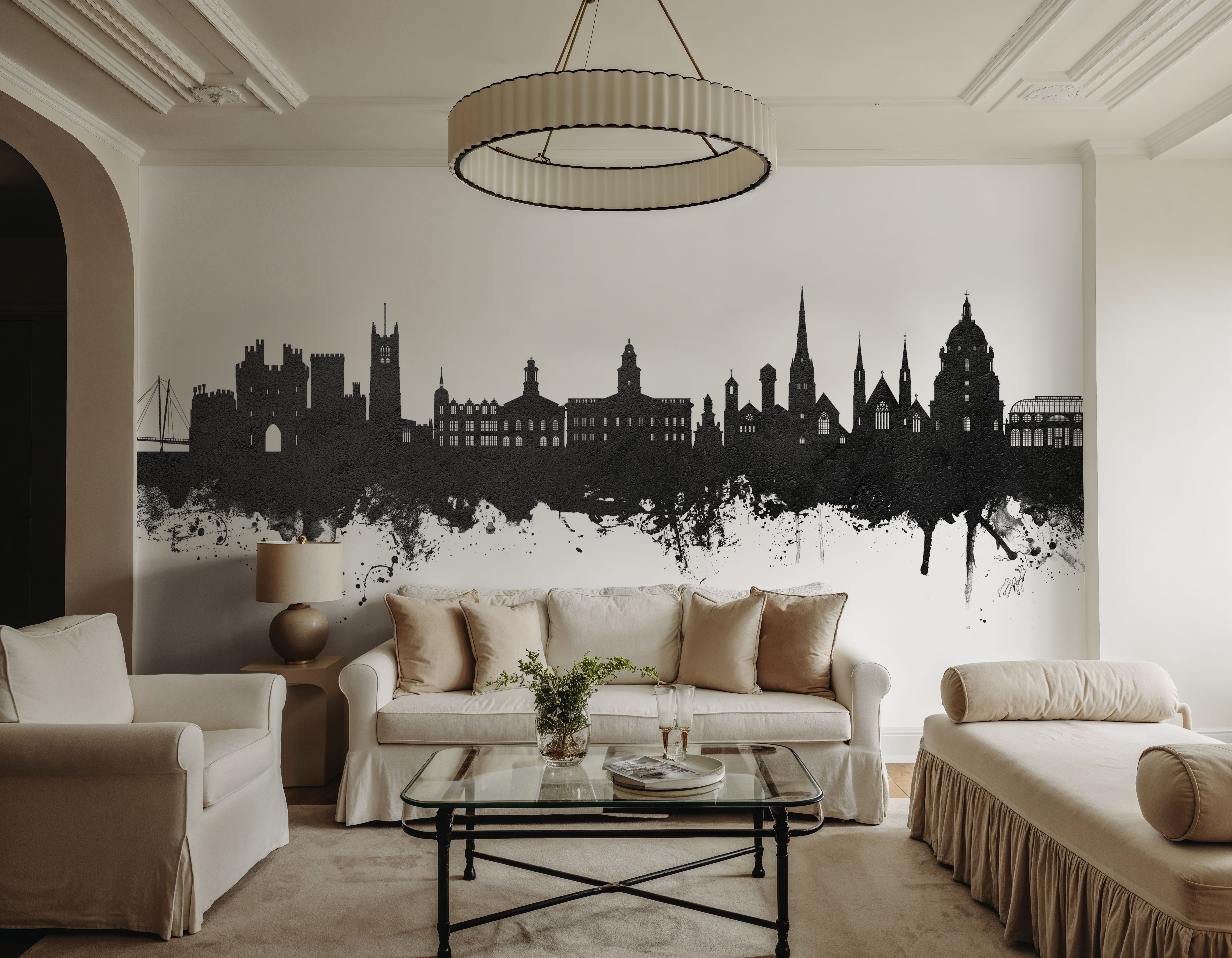 Lancaster England Skyline Black & White