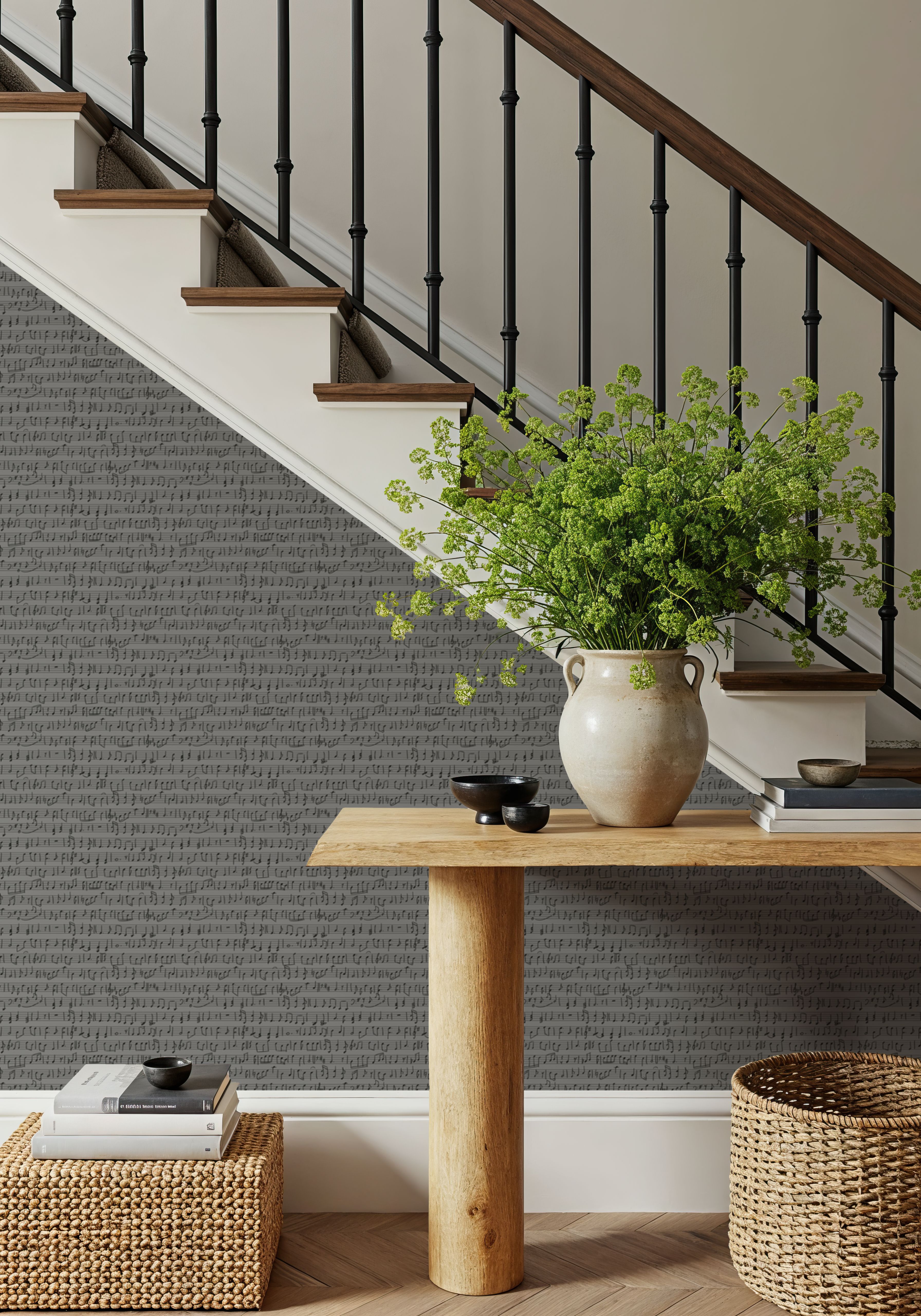 Notes On A Score, Grey, Wallpaper