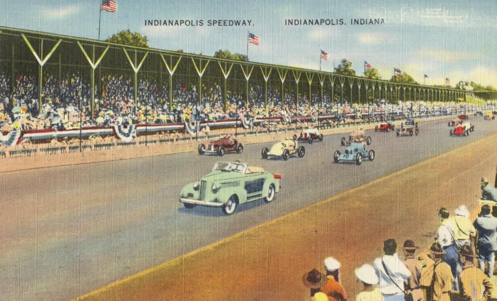 Greetings from Indy Speedway - Screenprint Postcard