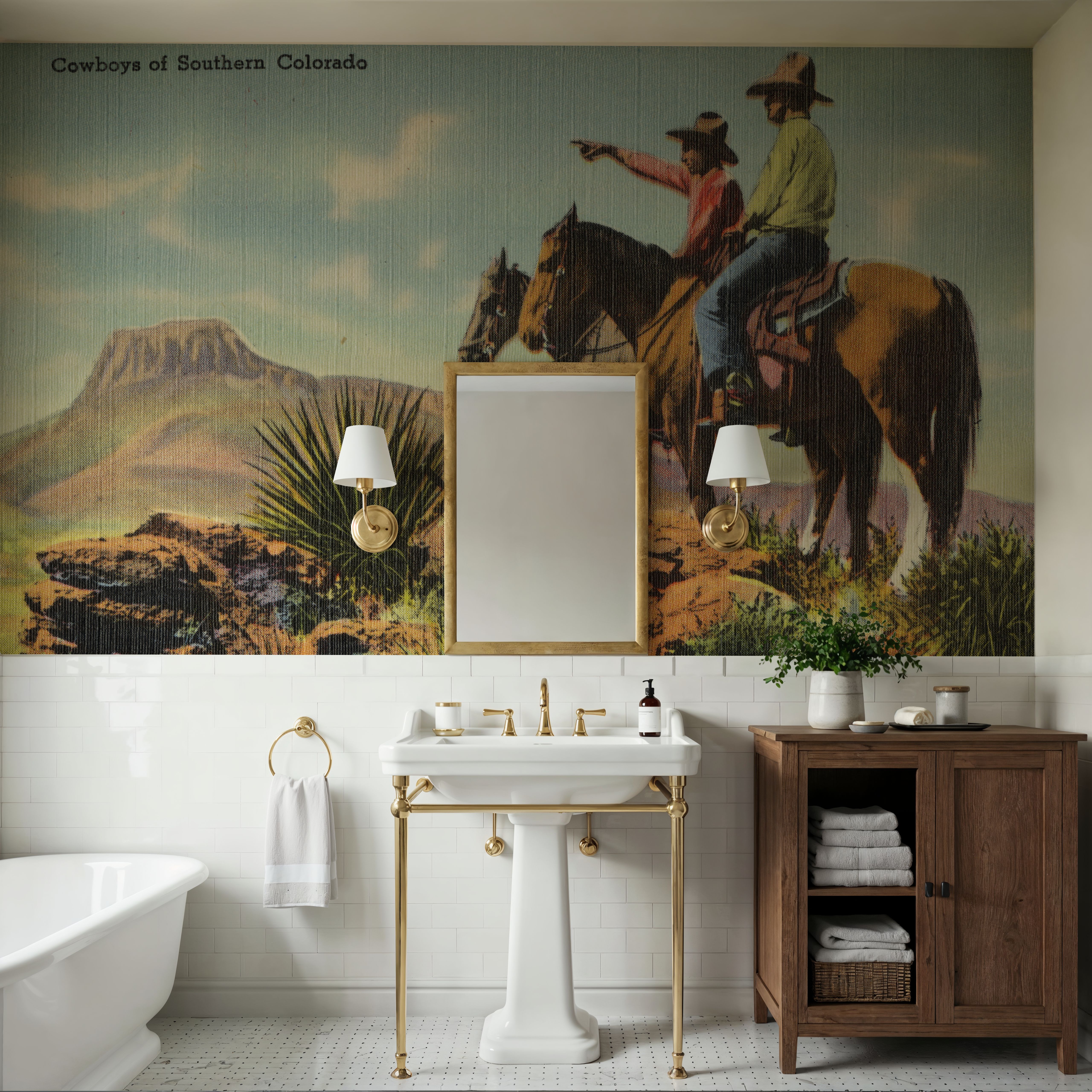 Greetings from Colorado Cowboys - Screenprint Postcard