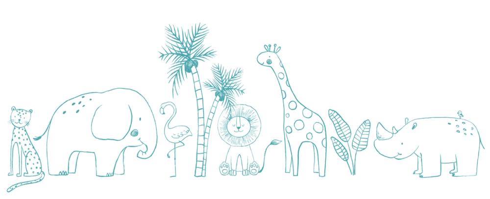 Calm & Cute Baby Animals, Teal