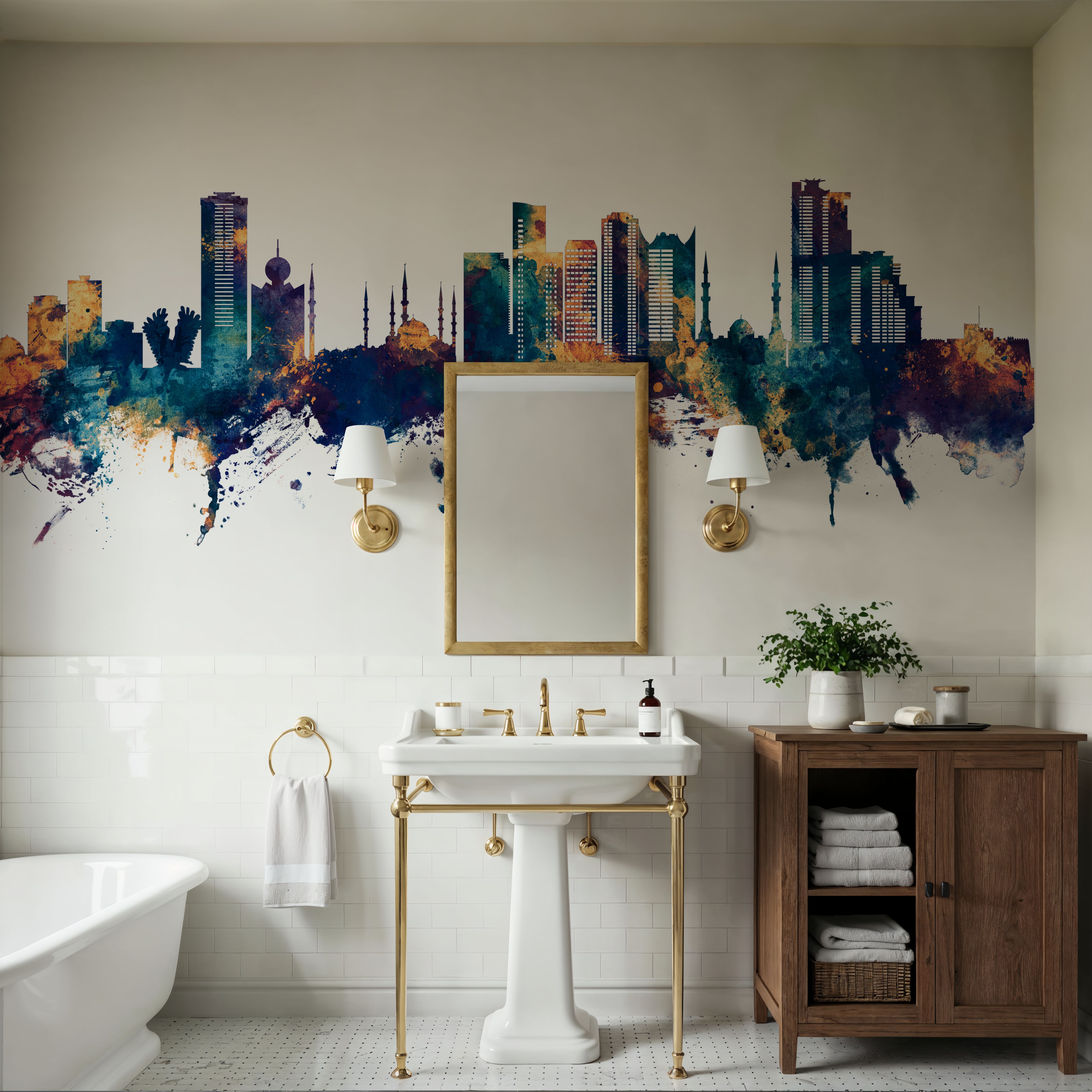 Fujairah Skyline Blue & Bronze