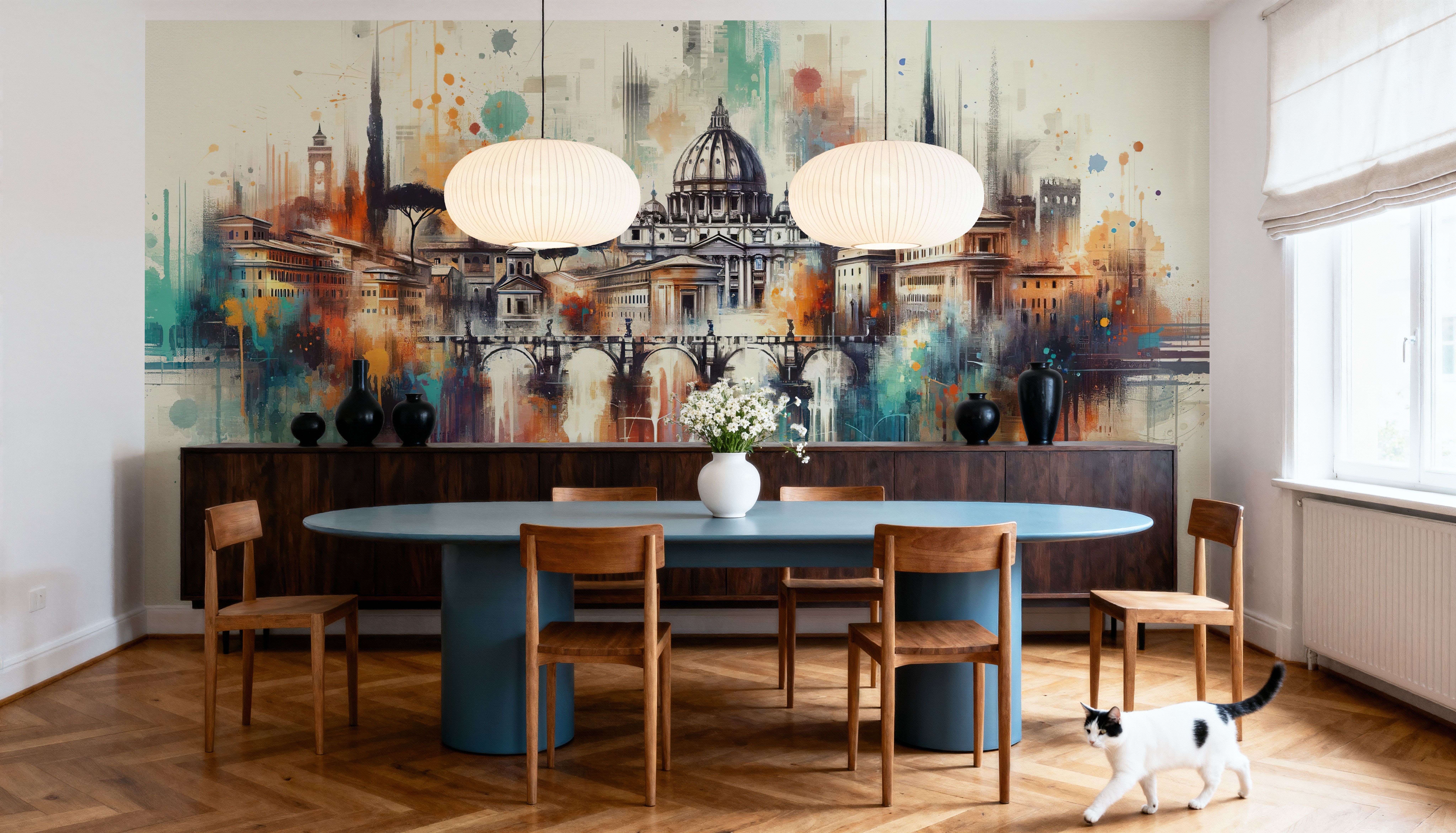 Watercolor Skyline Rome II