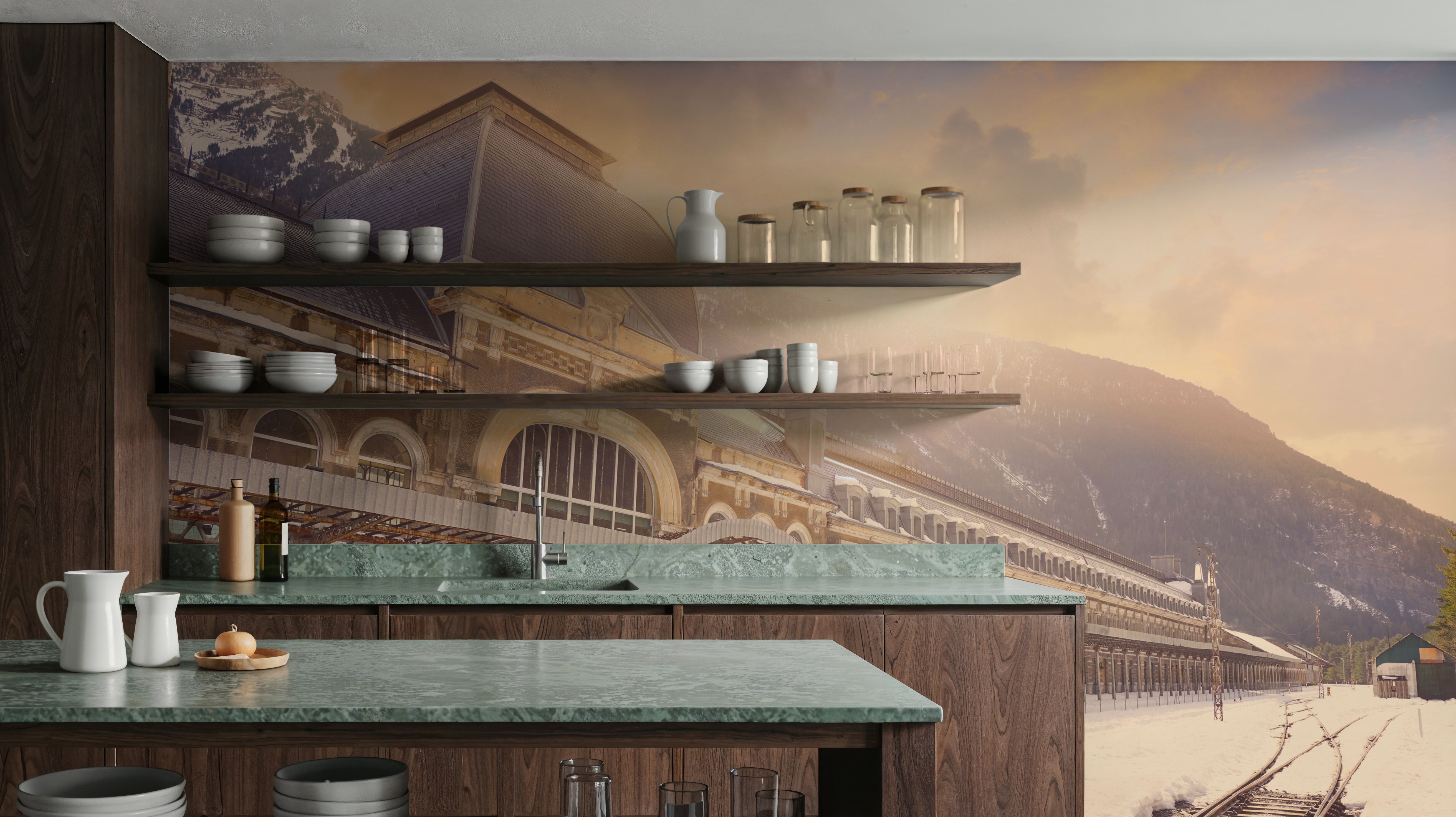 Winter Railway Terminal, Wallpaper