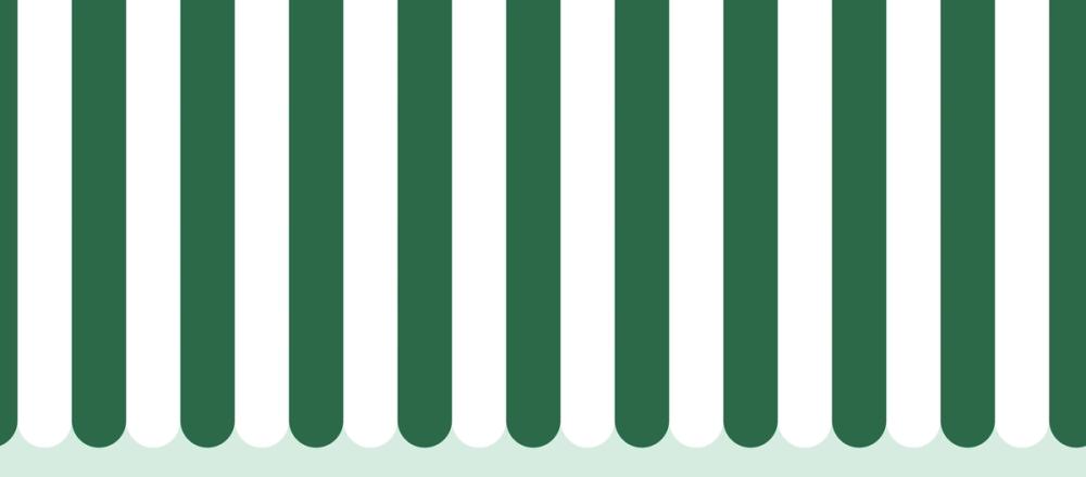 Scalloped Circus Stripes, Salamander Green
