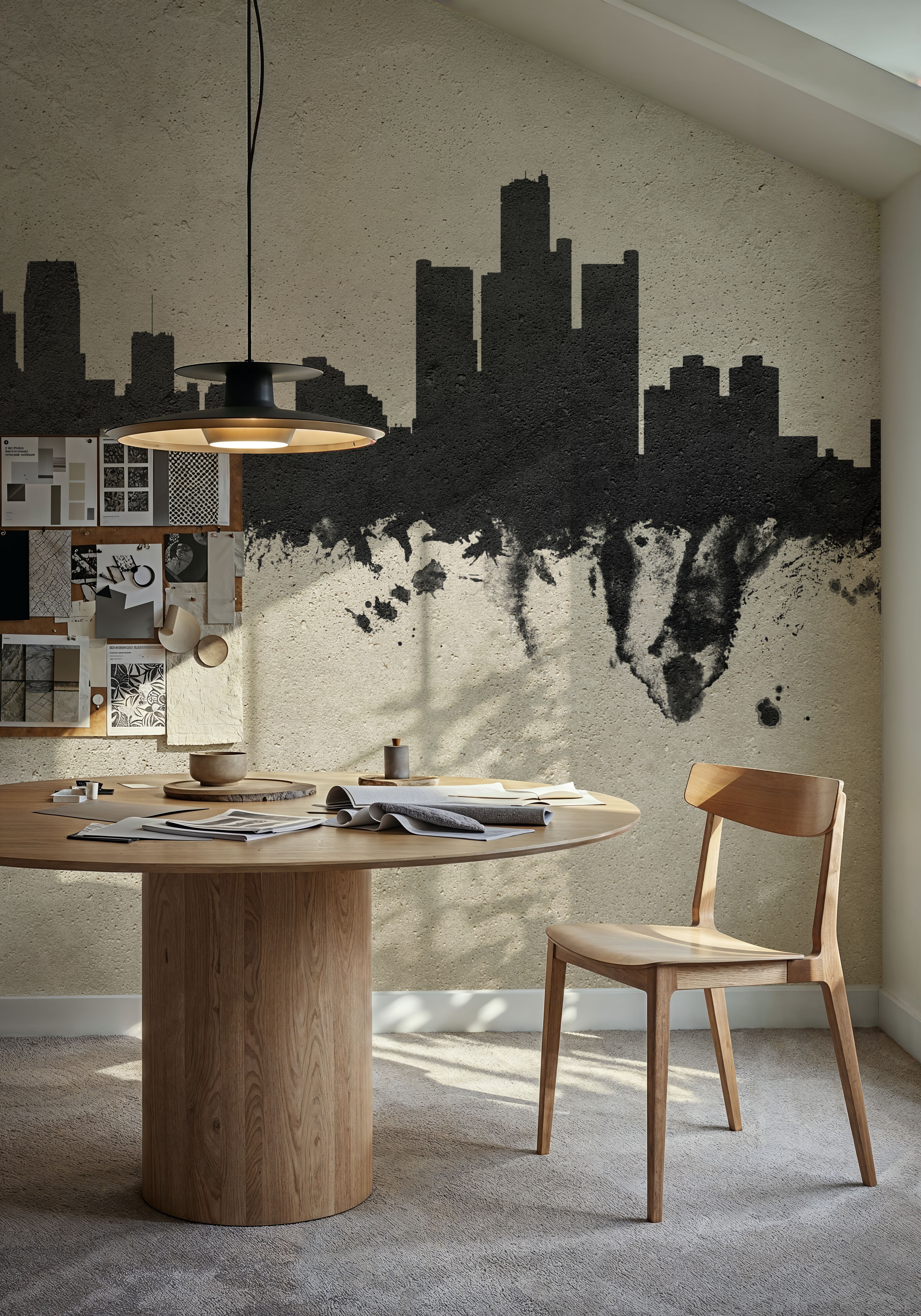 Detroit Michigan Skyline Concrete