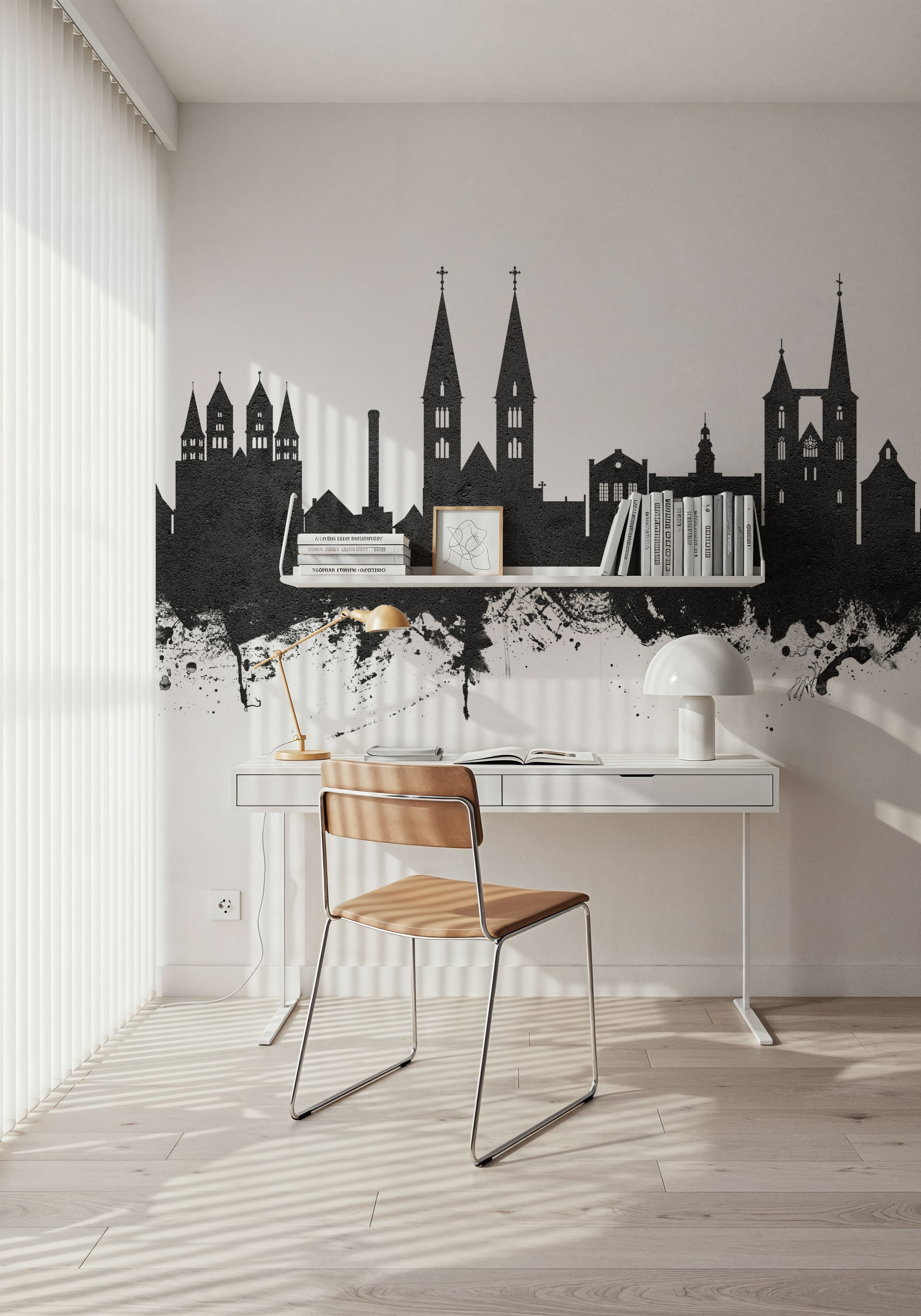 Halberstadt Germany Skyline Black & White