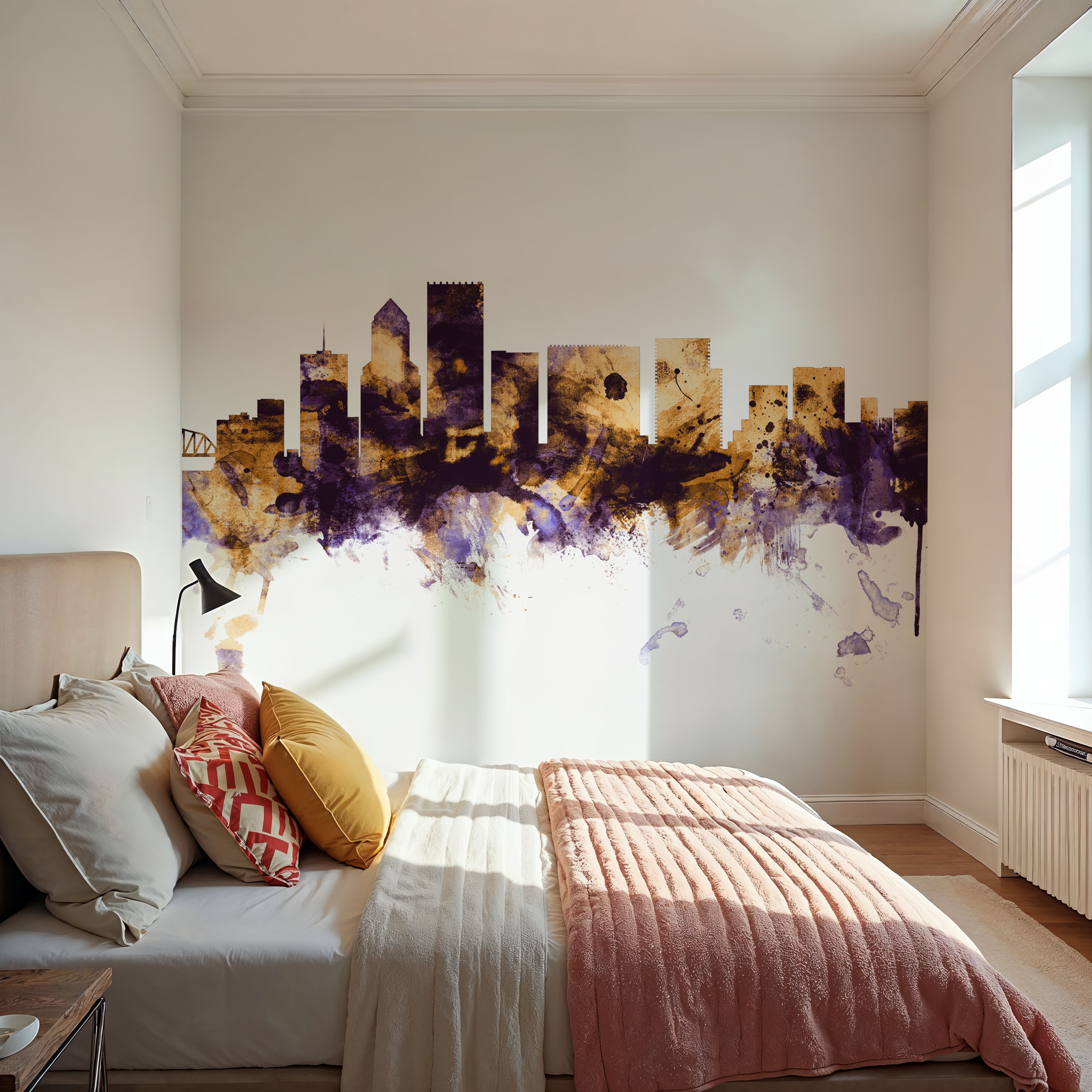Portland Oregon Skyline Purple & Gold
