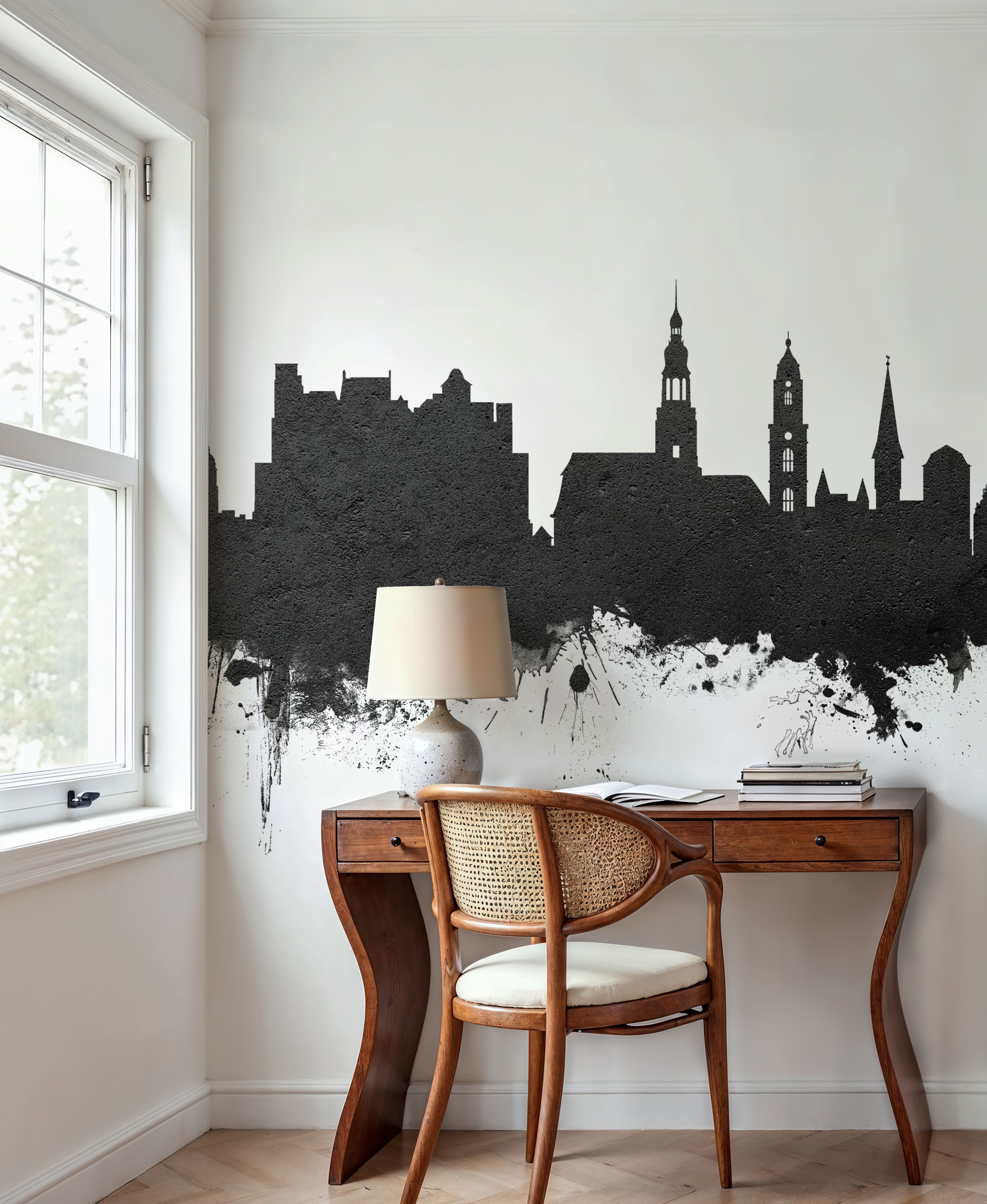 Heidelberg Germany Skyline Black & White