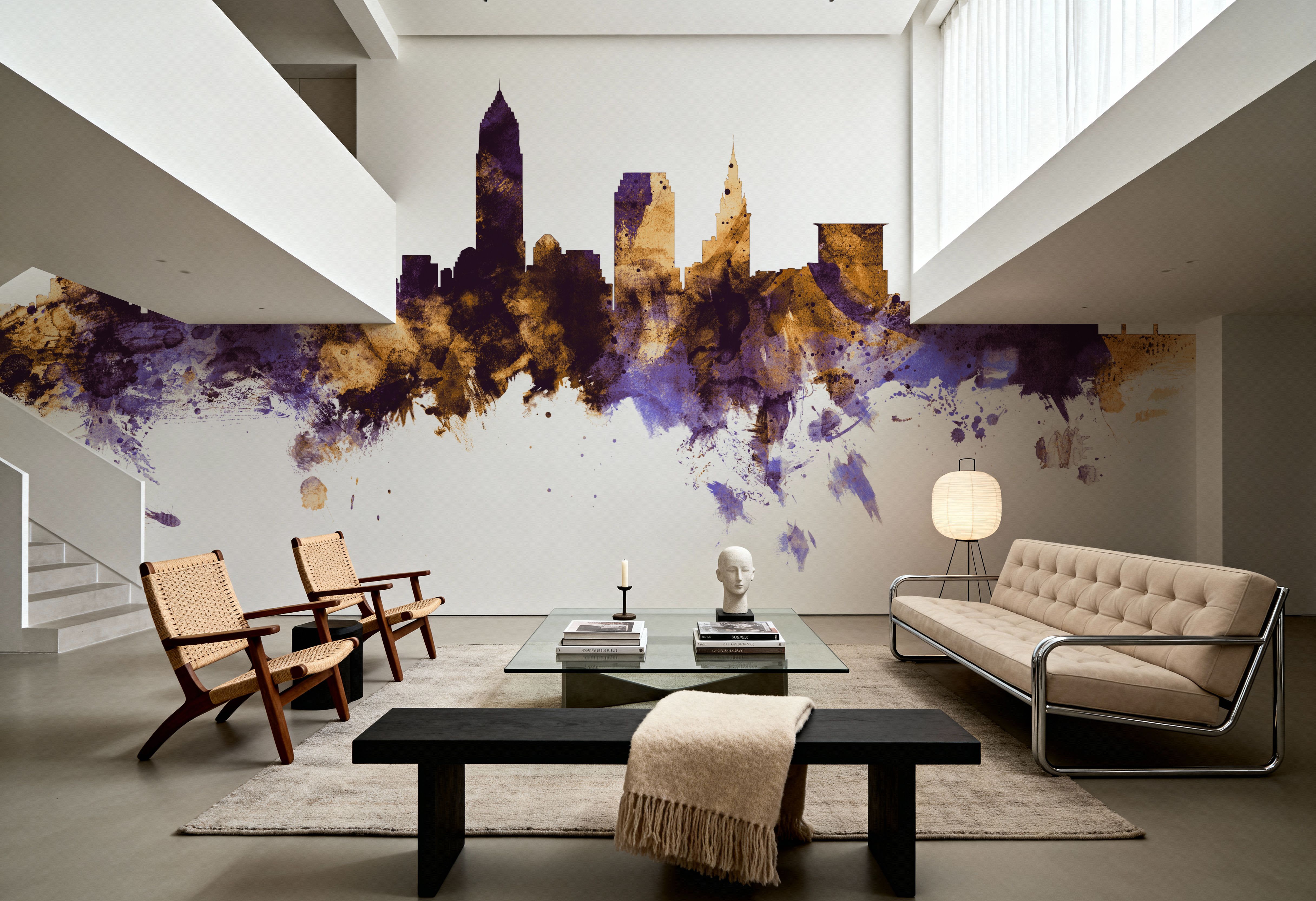 Cleveland Ohio Skyline Purple & Gold