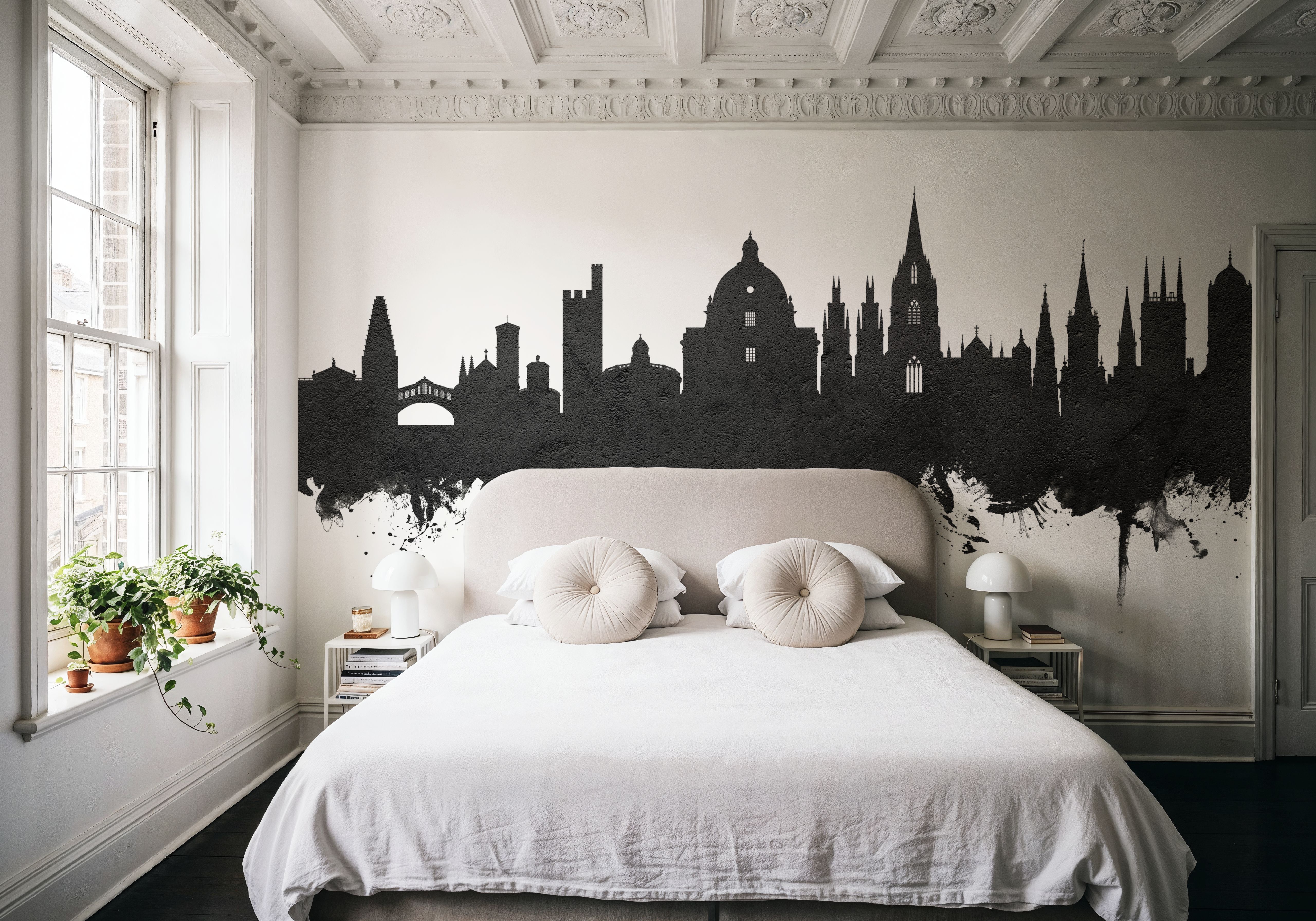 Oxford England Skyline Black & White