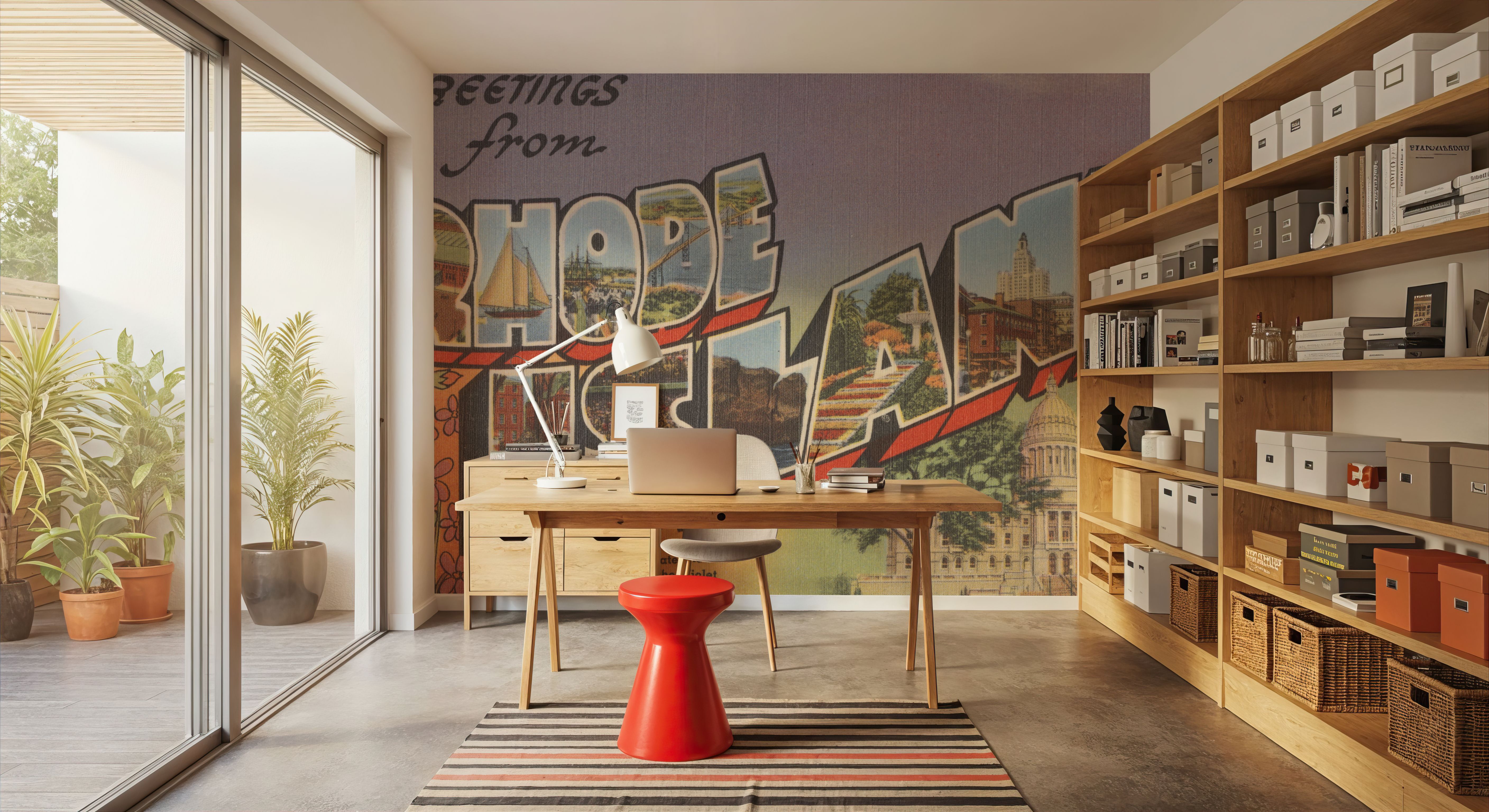 Greetings from Rhode Island - Screenprint Postcard