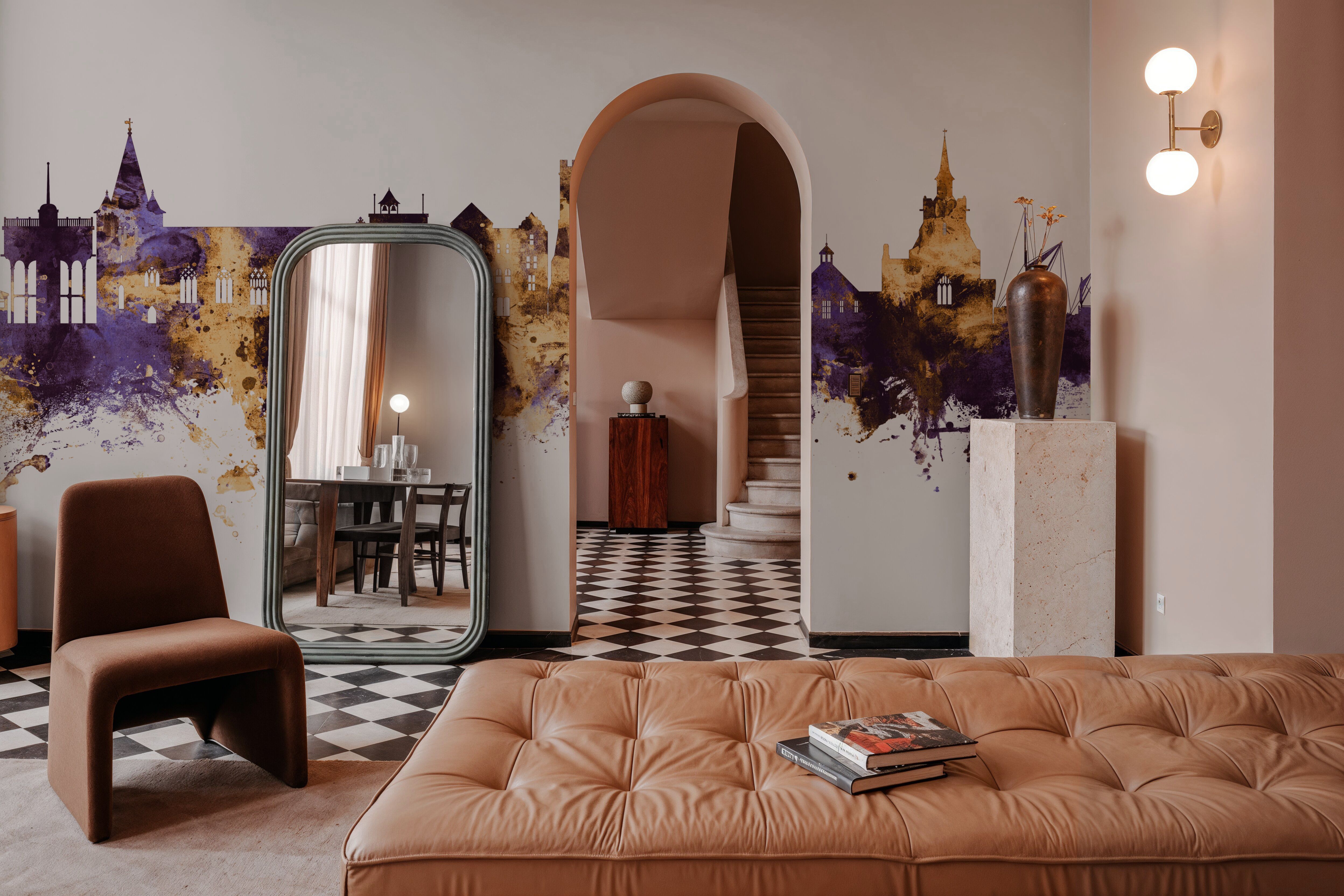 Maldon England Skyline Purple & Gold