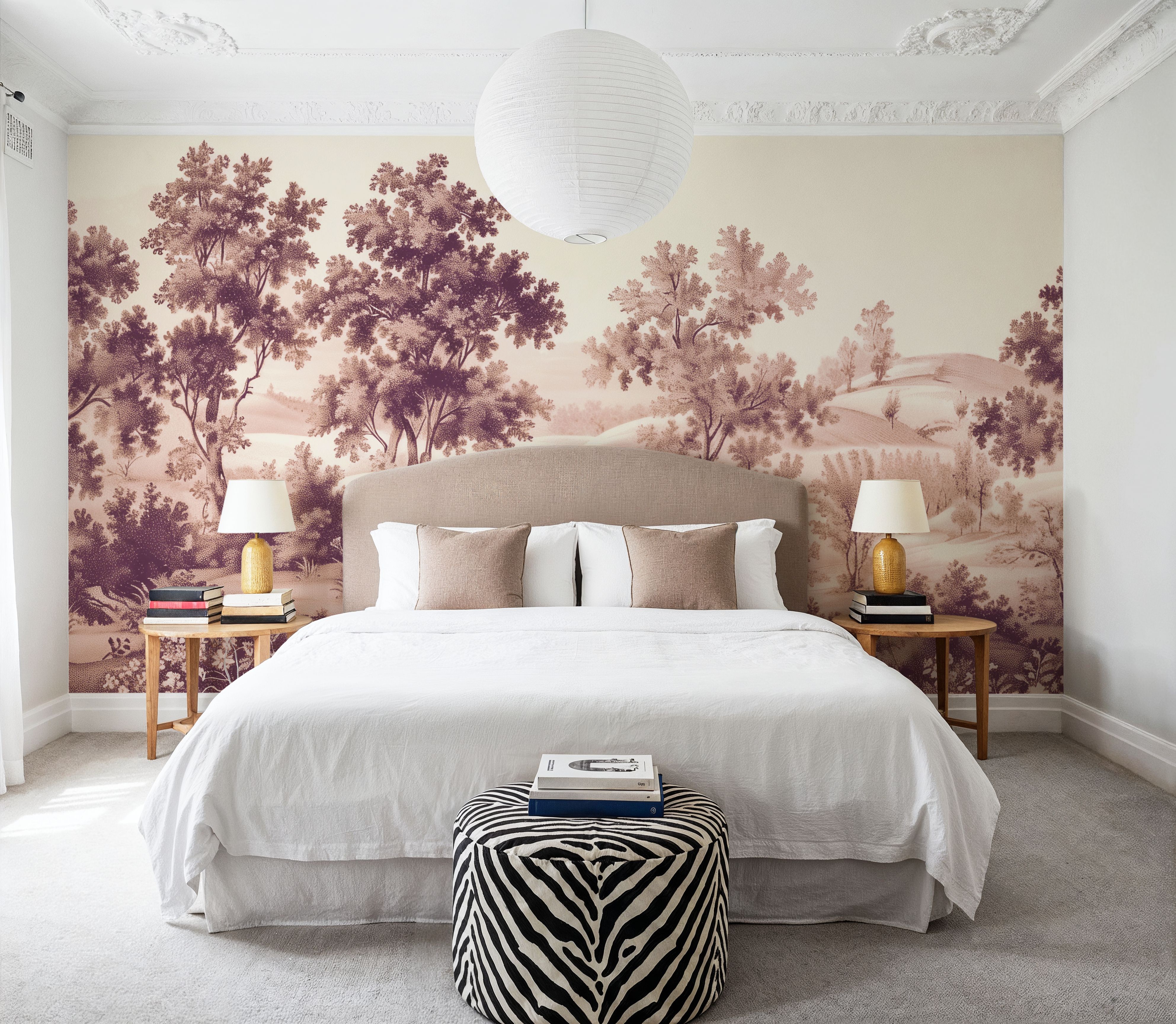 Pastoral Toile, Burgundy