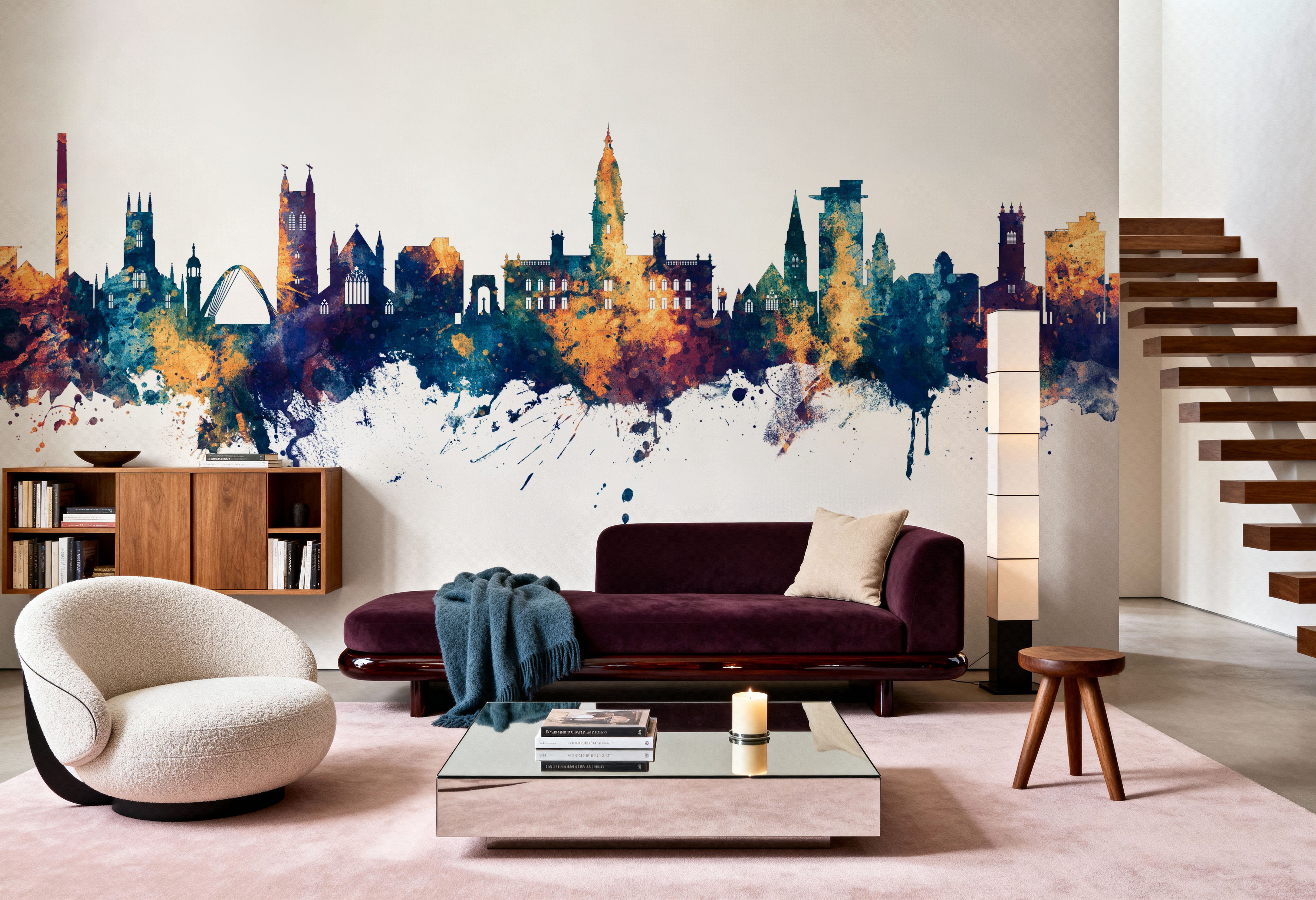Bolton England Skyline Blue & Bronze