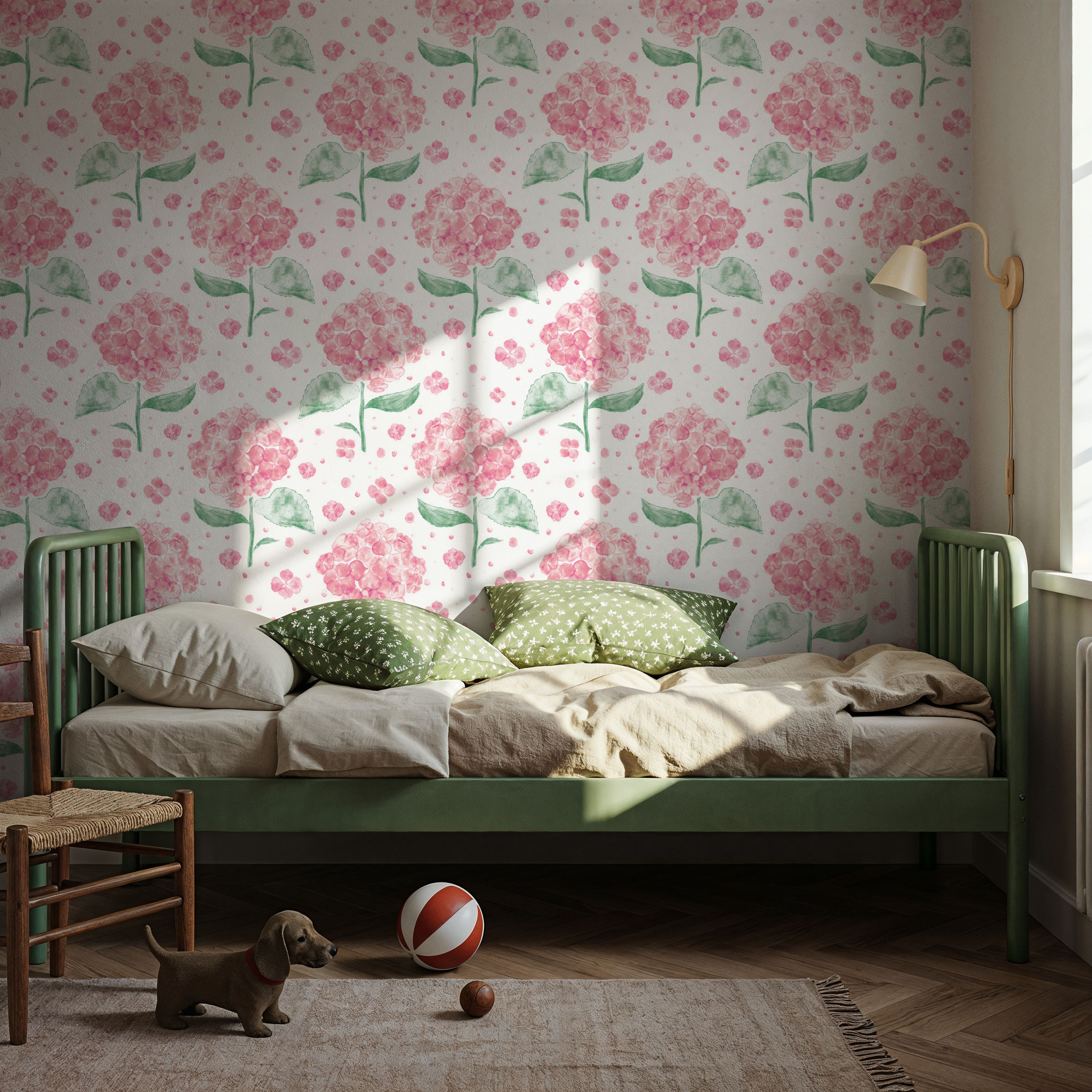 Hydrangea in The Air, Pink, Wallpaper