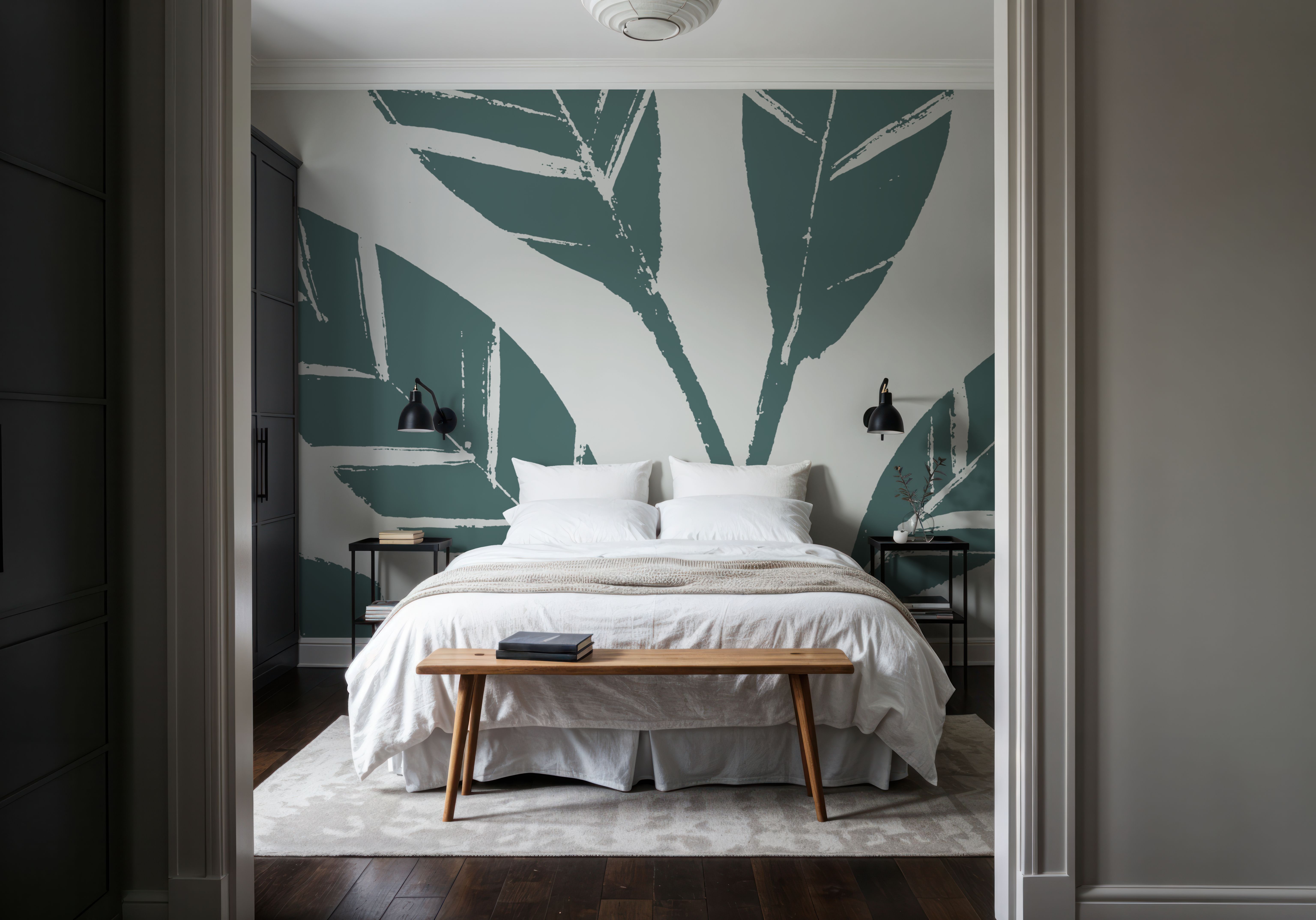 Botanical Sketches III Green, Wallpaper