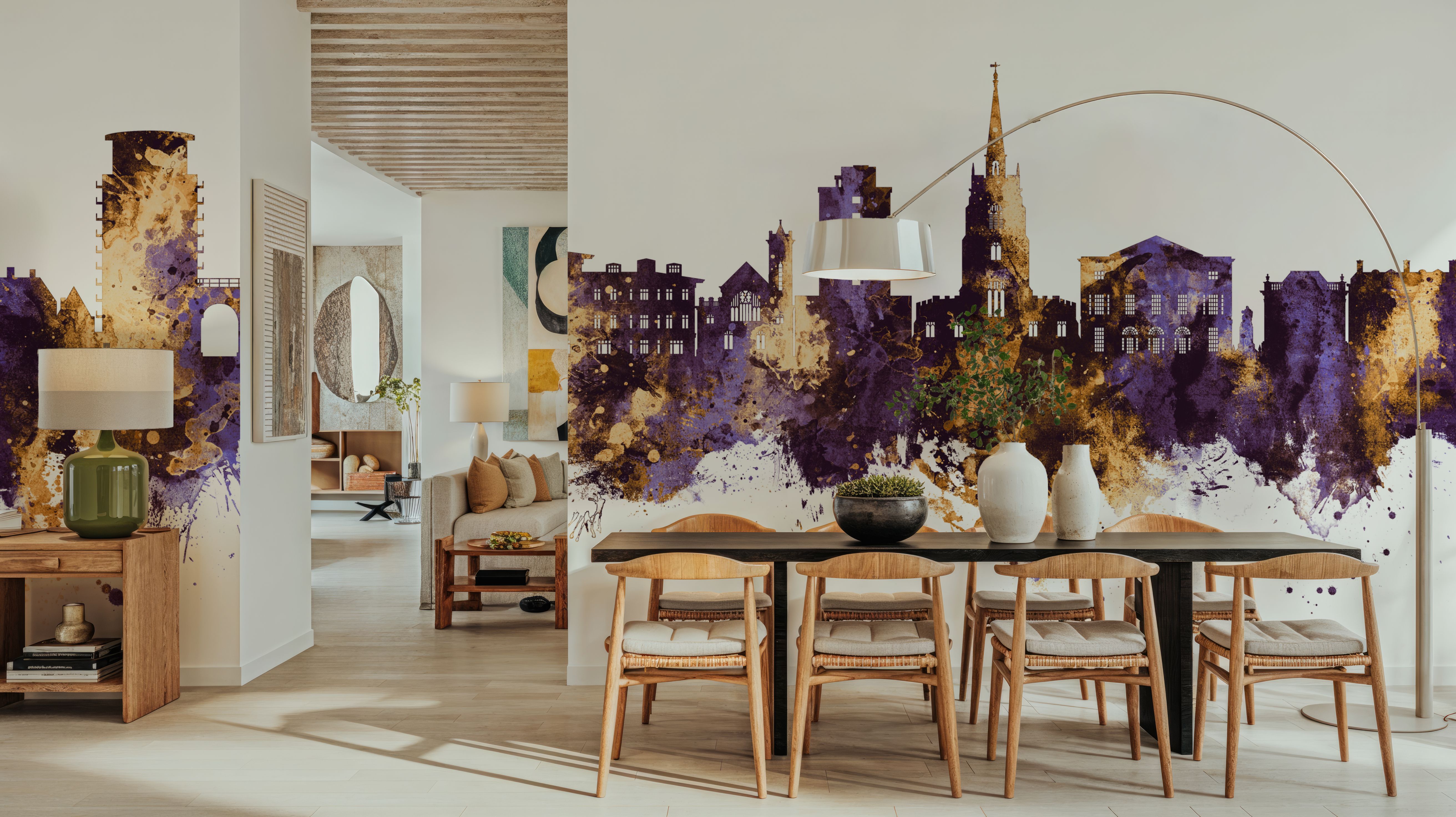 Chelmsford England Skyline Purple & Gold