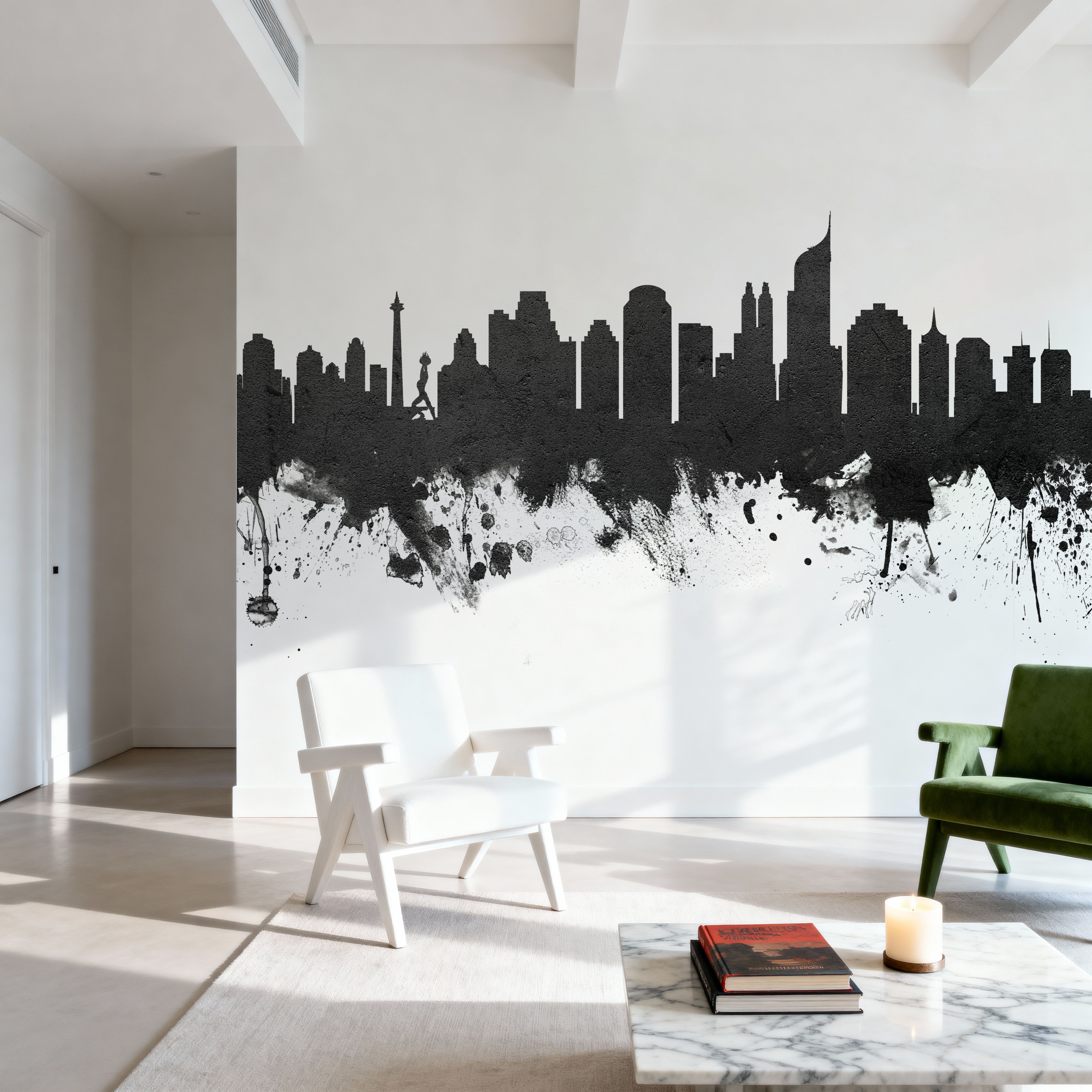 Jakarta Skyline Indonesia Black & White