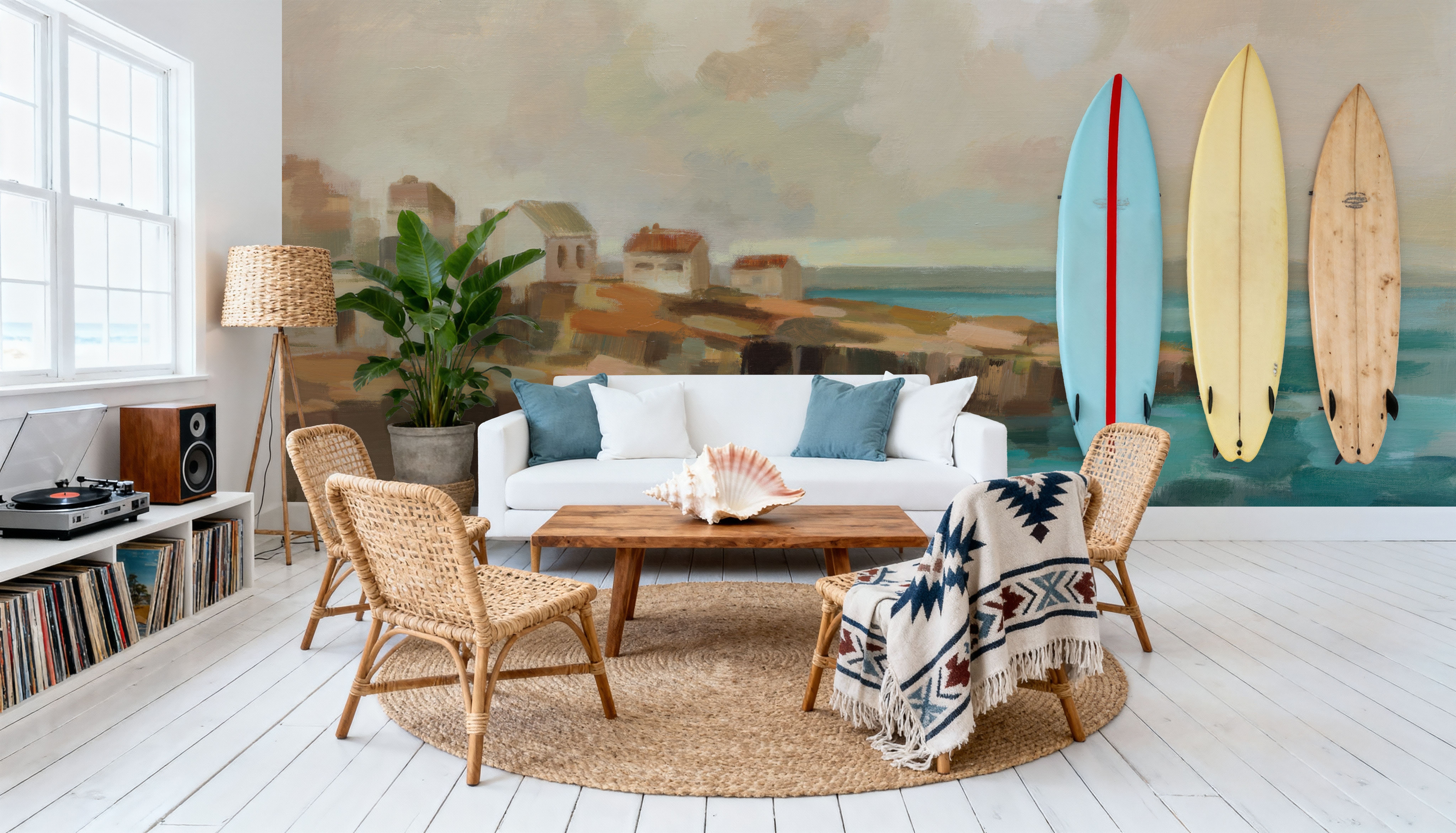 Southern Coast Town, Papel pintado