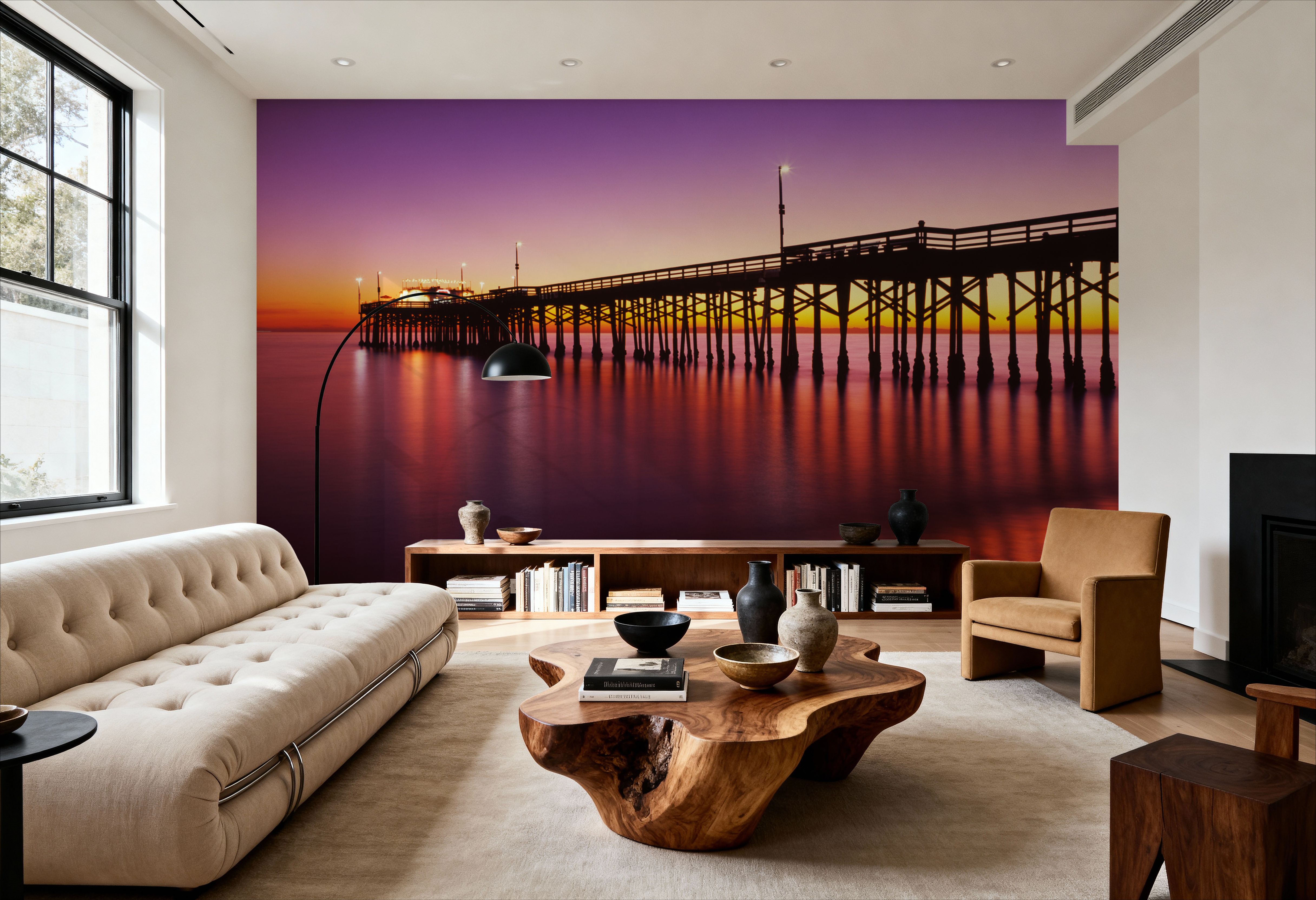 Illuminated Twilight Pier, Wallpaper