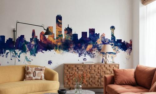 Dallas Skyline Blue & Bronze