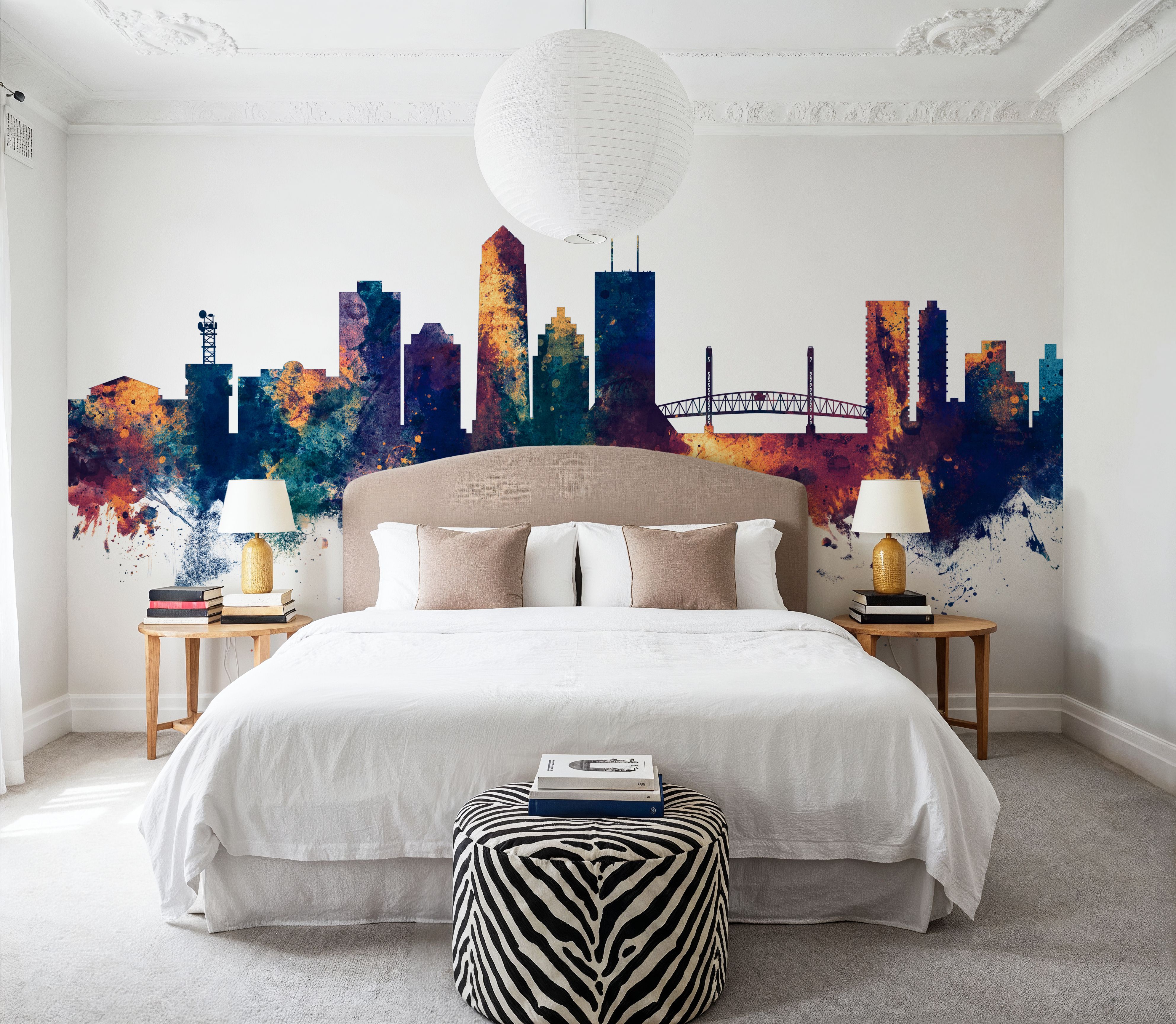 Jacksonville Florida Skyline Blue & Bronze