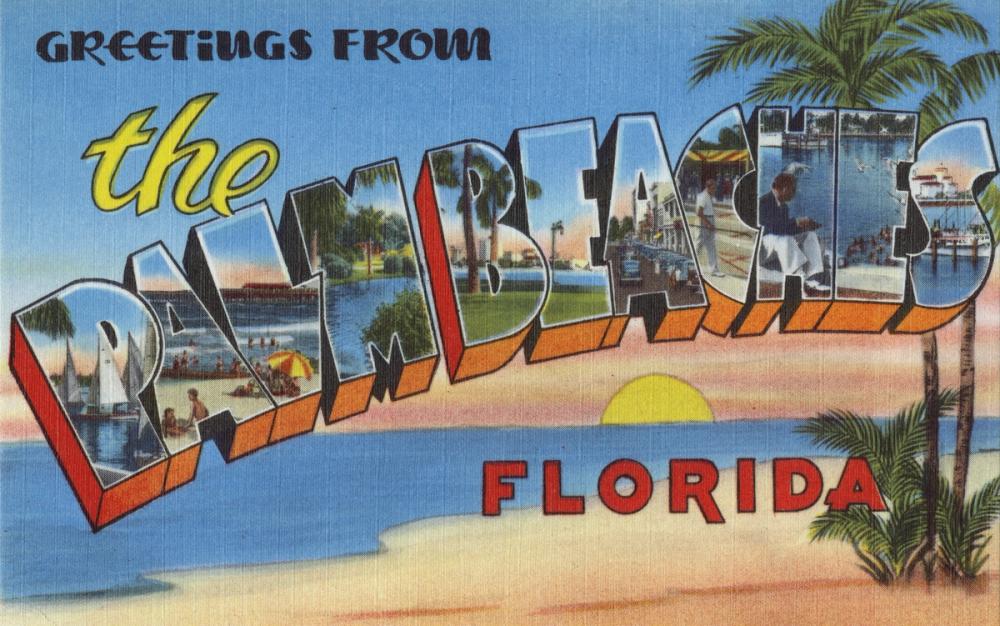 Greetings from Palm Beaches - Screenprint Postcard