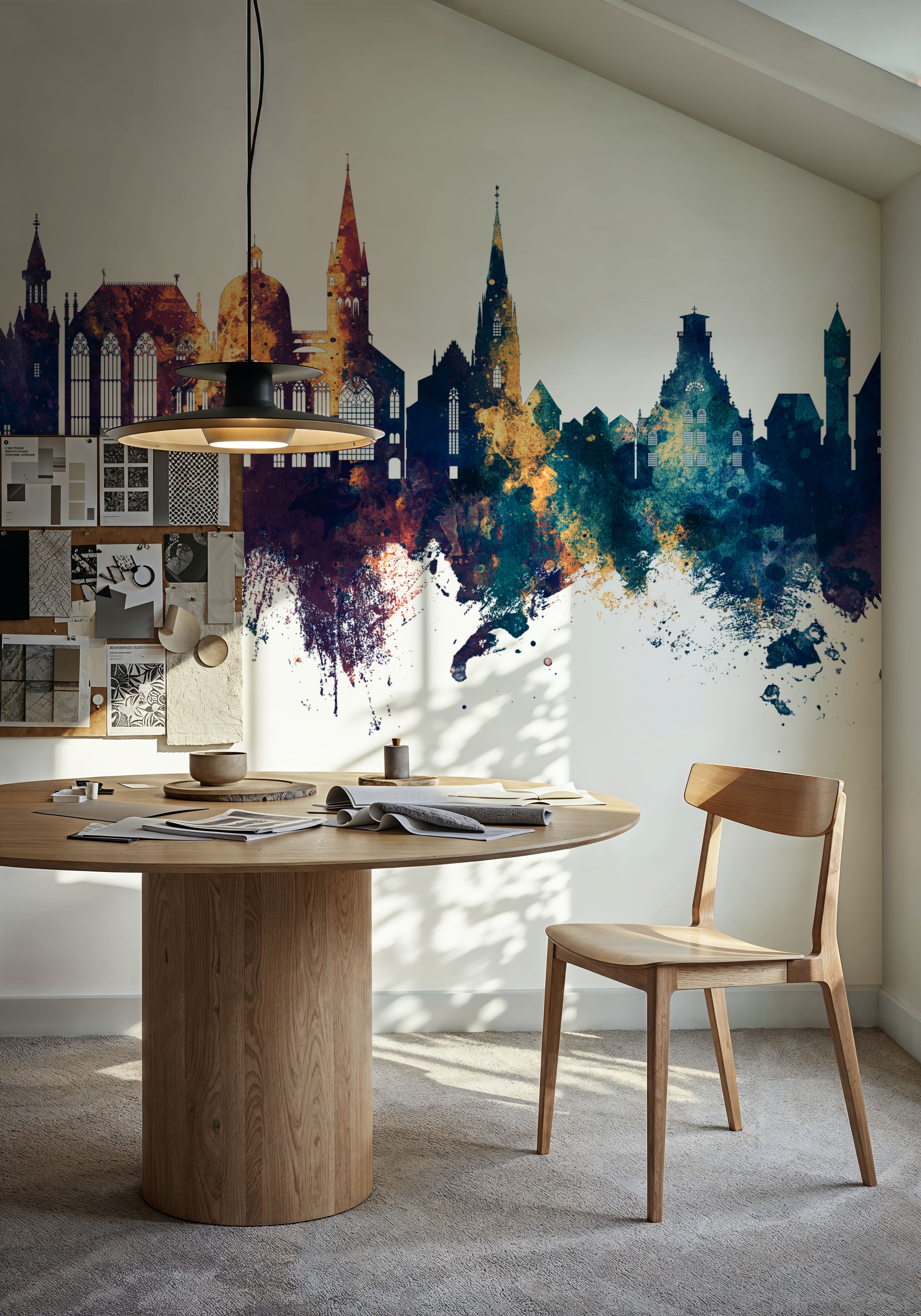 Aachen Germany Skyline Blue & Bronze