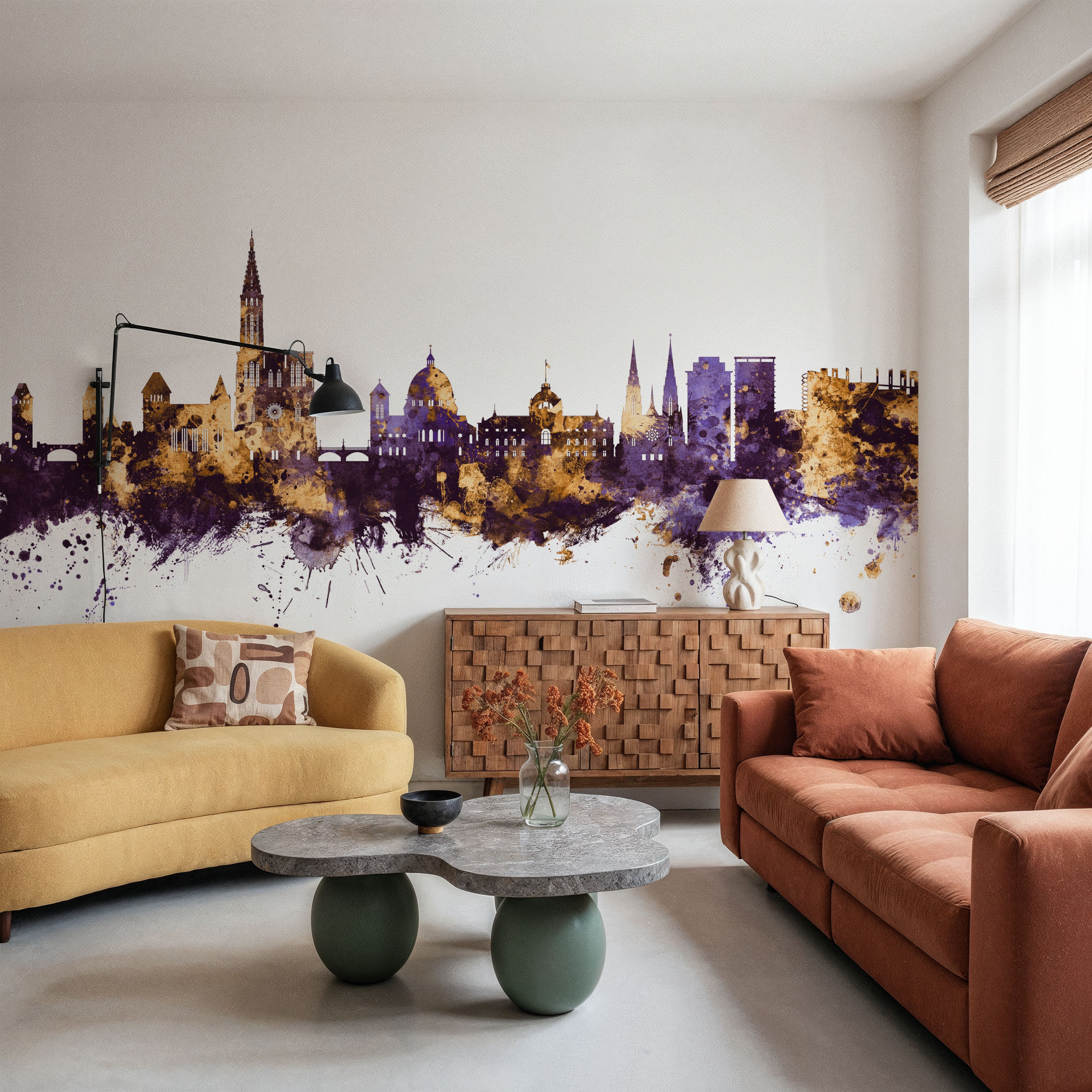 Strasbourg France Skyline Purple & Gold