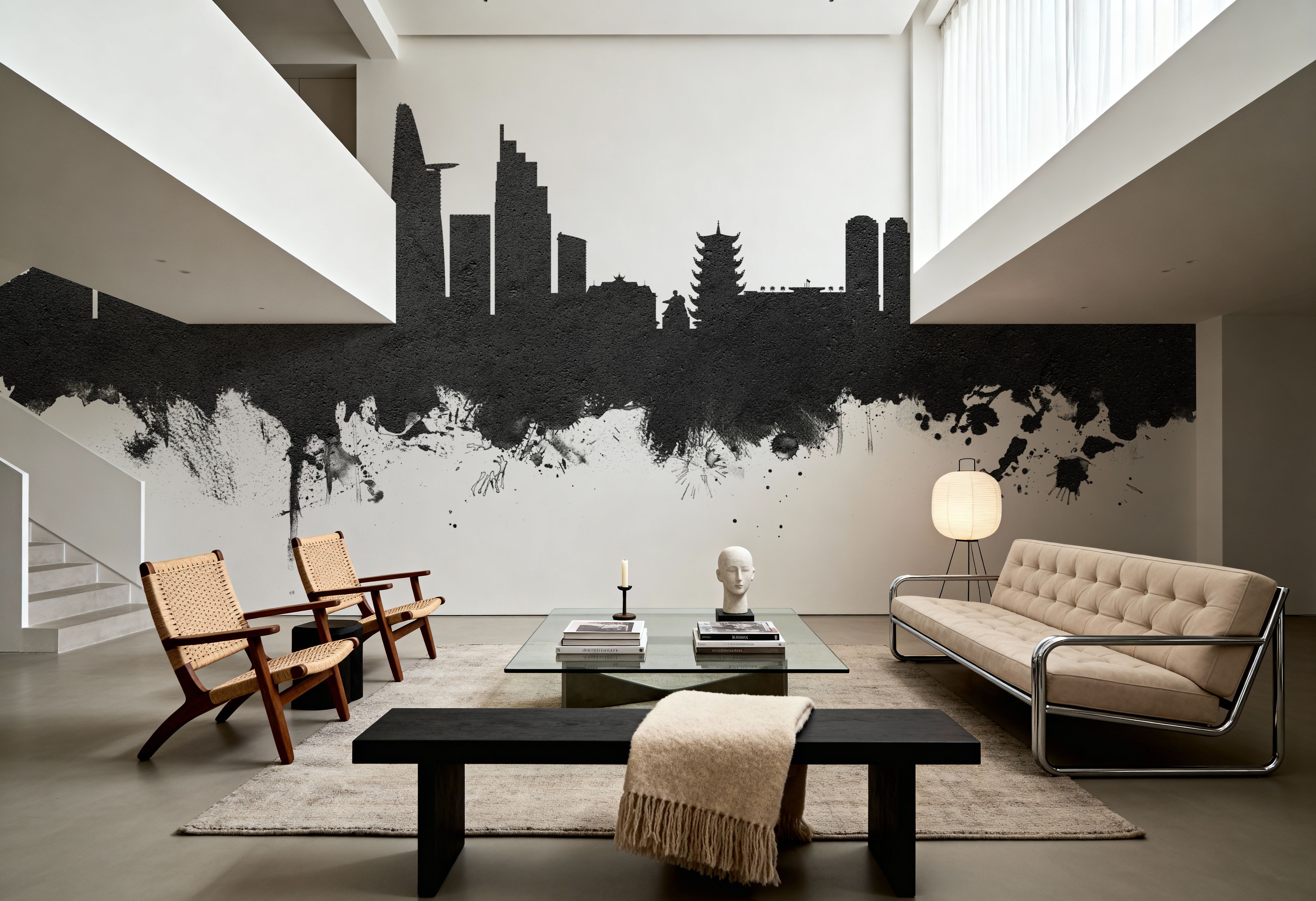 Ho Chi Minh City Vietnam Skyline Black & White