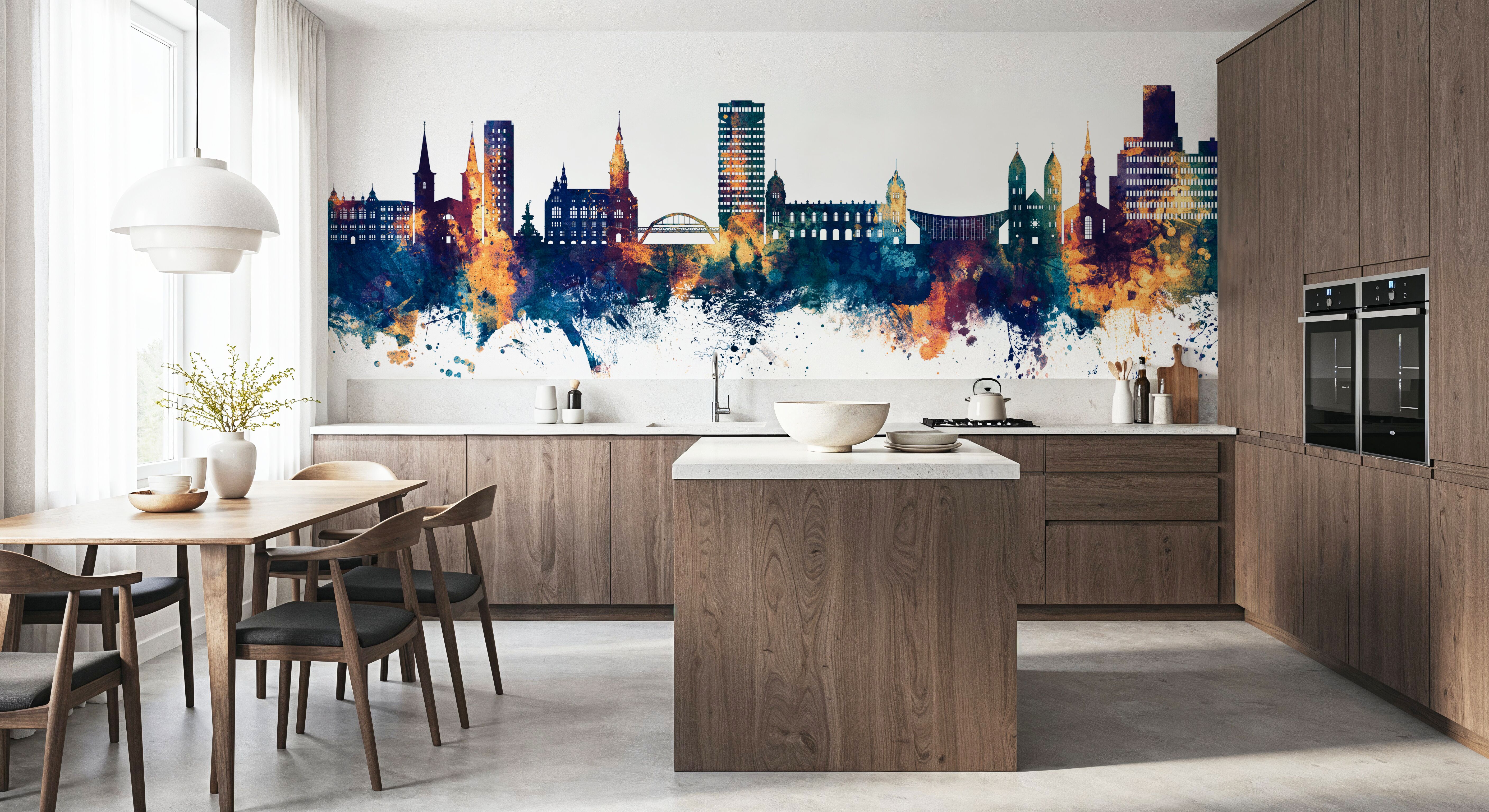 Wuppertal Germany Skyline Blue & Bronze