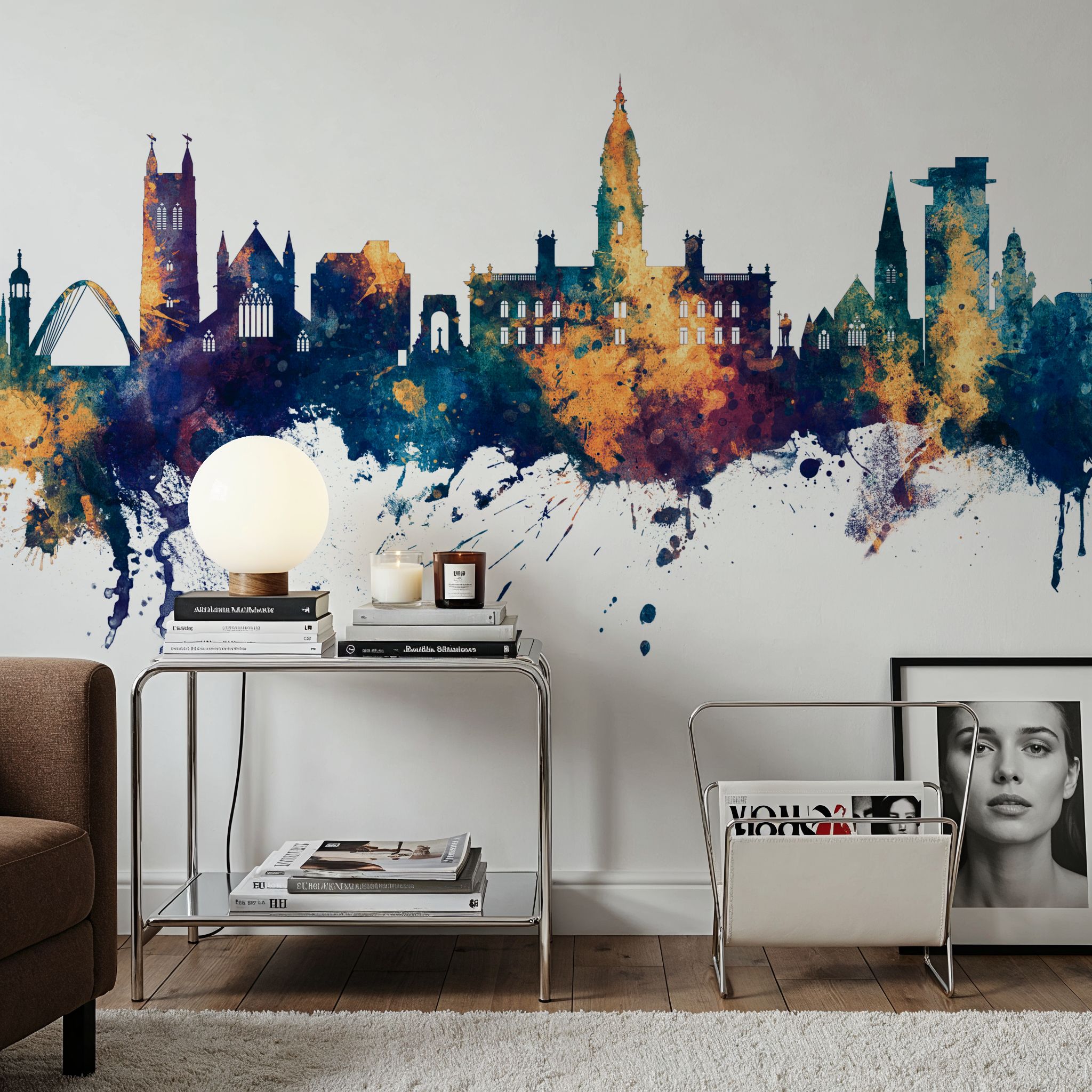 Bolton England Skyline Blue & Bronze