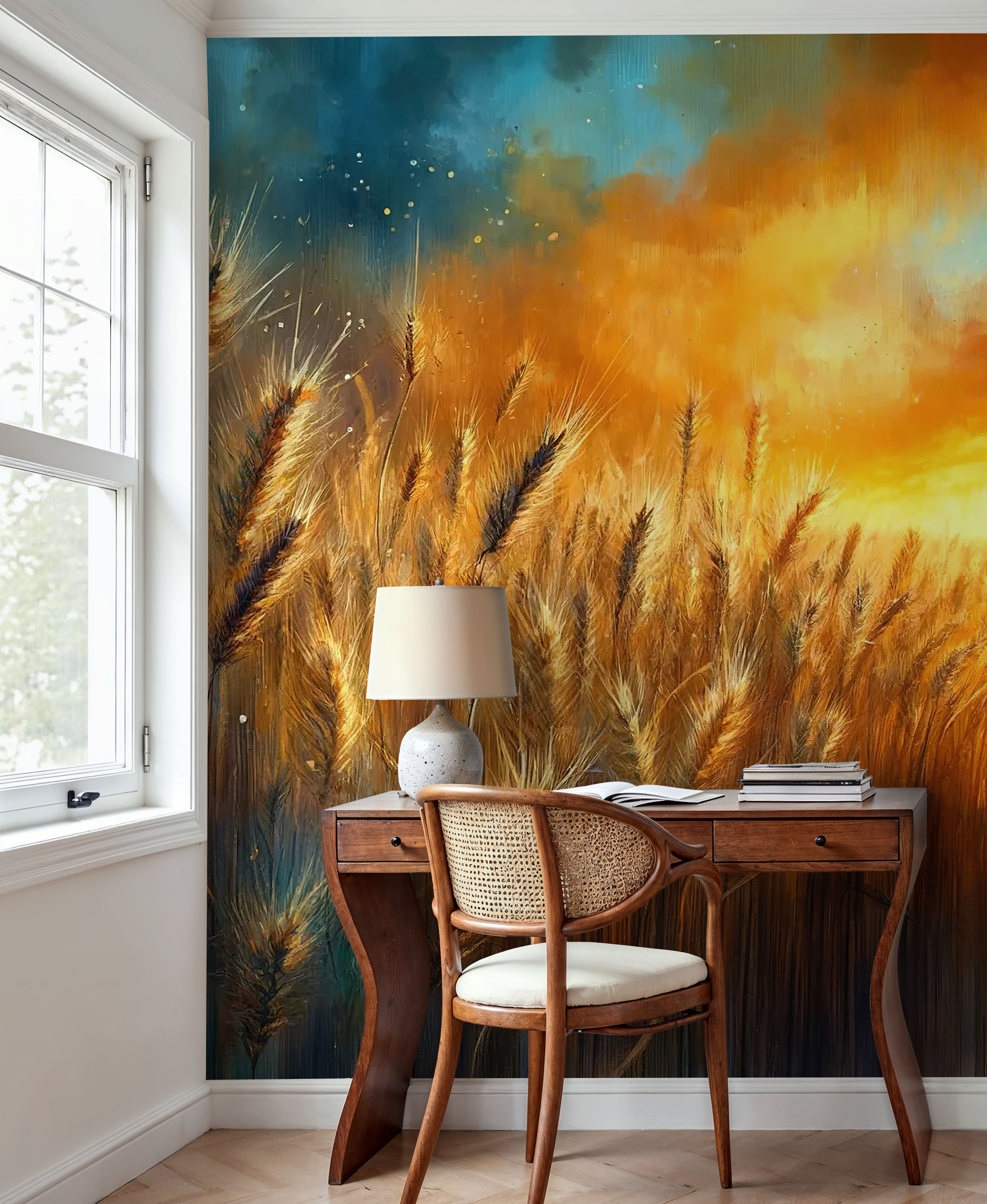 Wheat Field at a Radiant Sunset