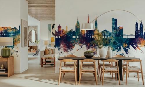 Freiburg Germnay Skyline Blue & Bronze