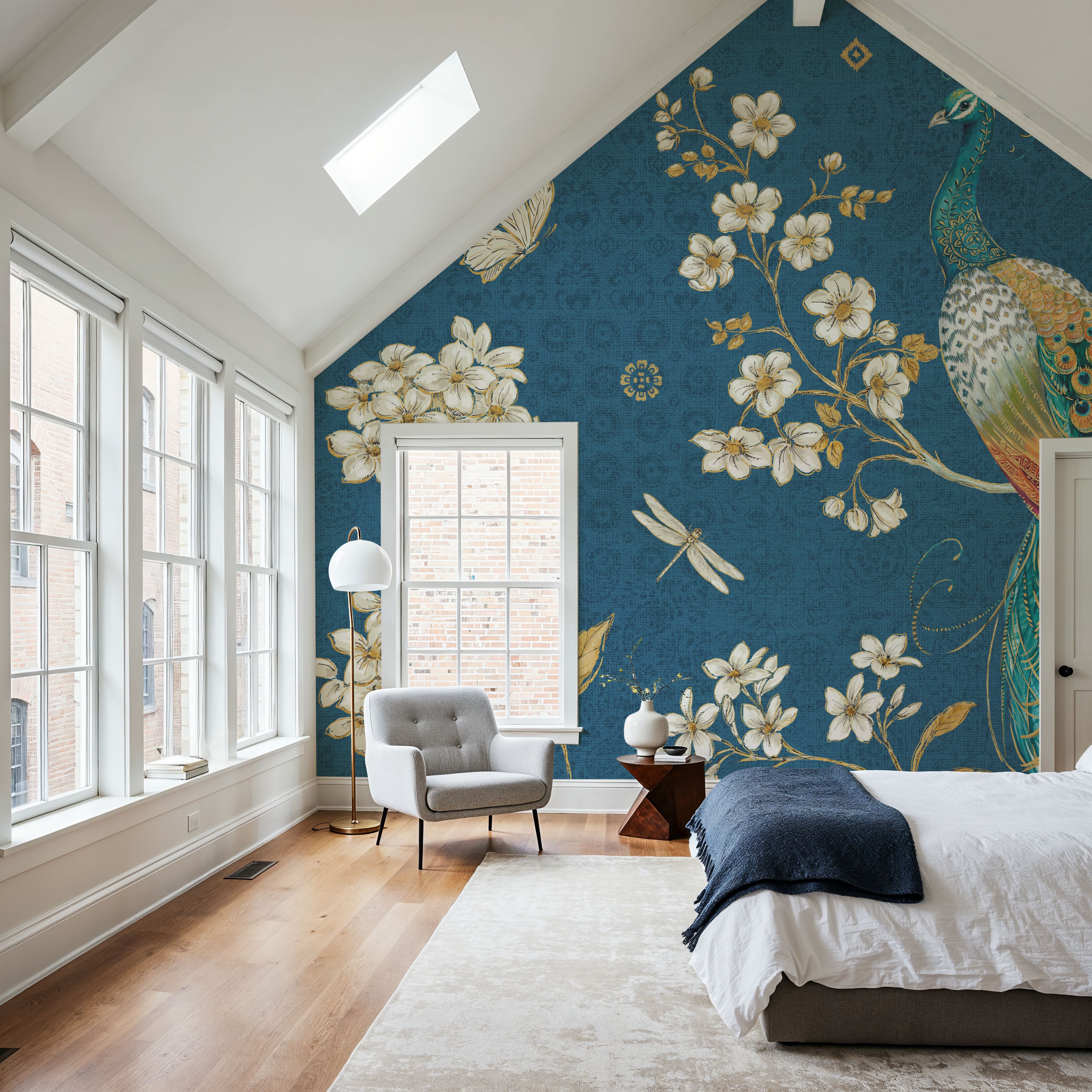 Ornate Peacock II Blue