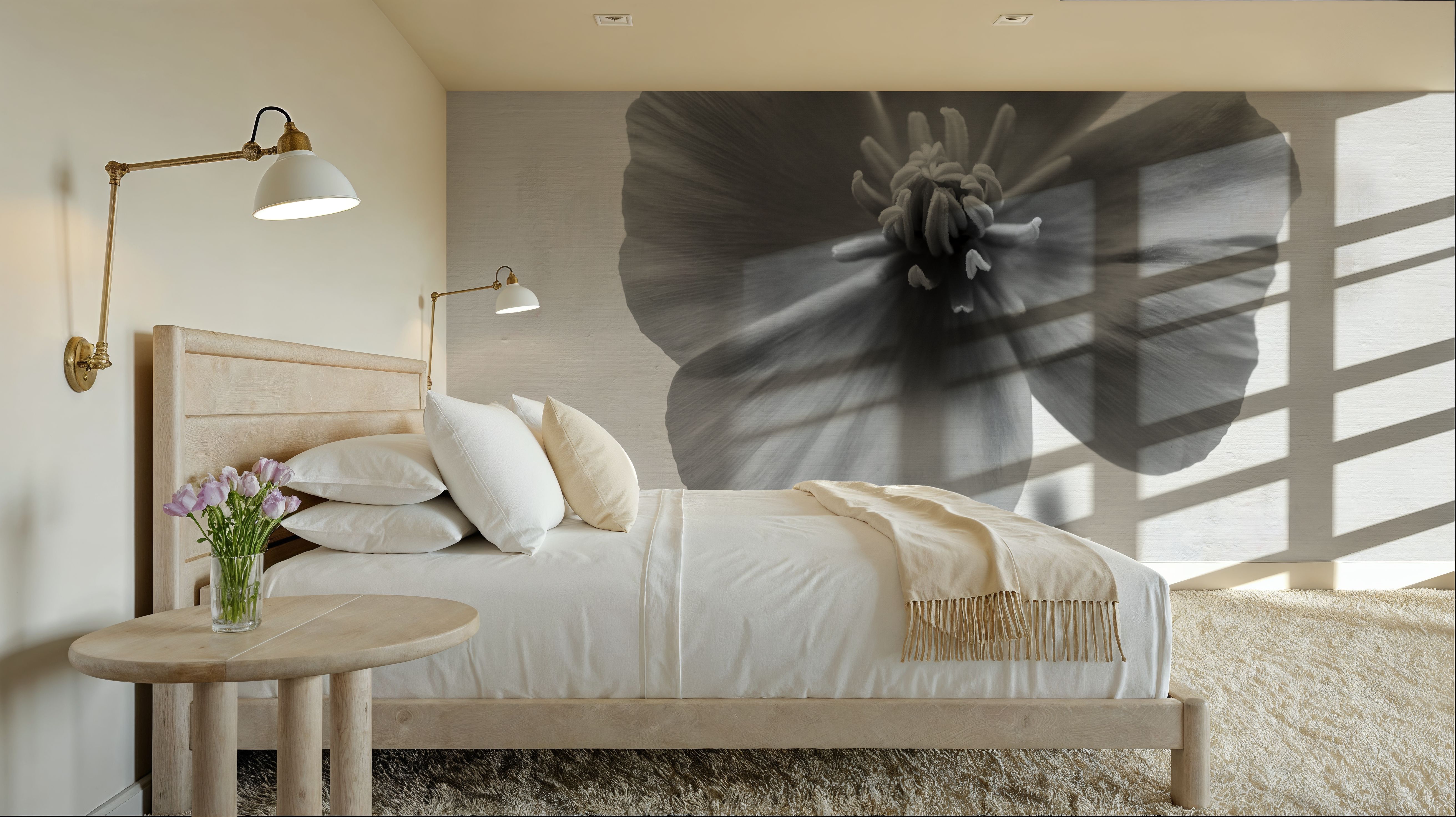 Wonderful Wildflowers V Neutral wallpaper mural 100% PVC-free and non-toxic