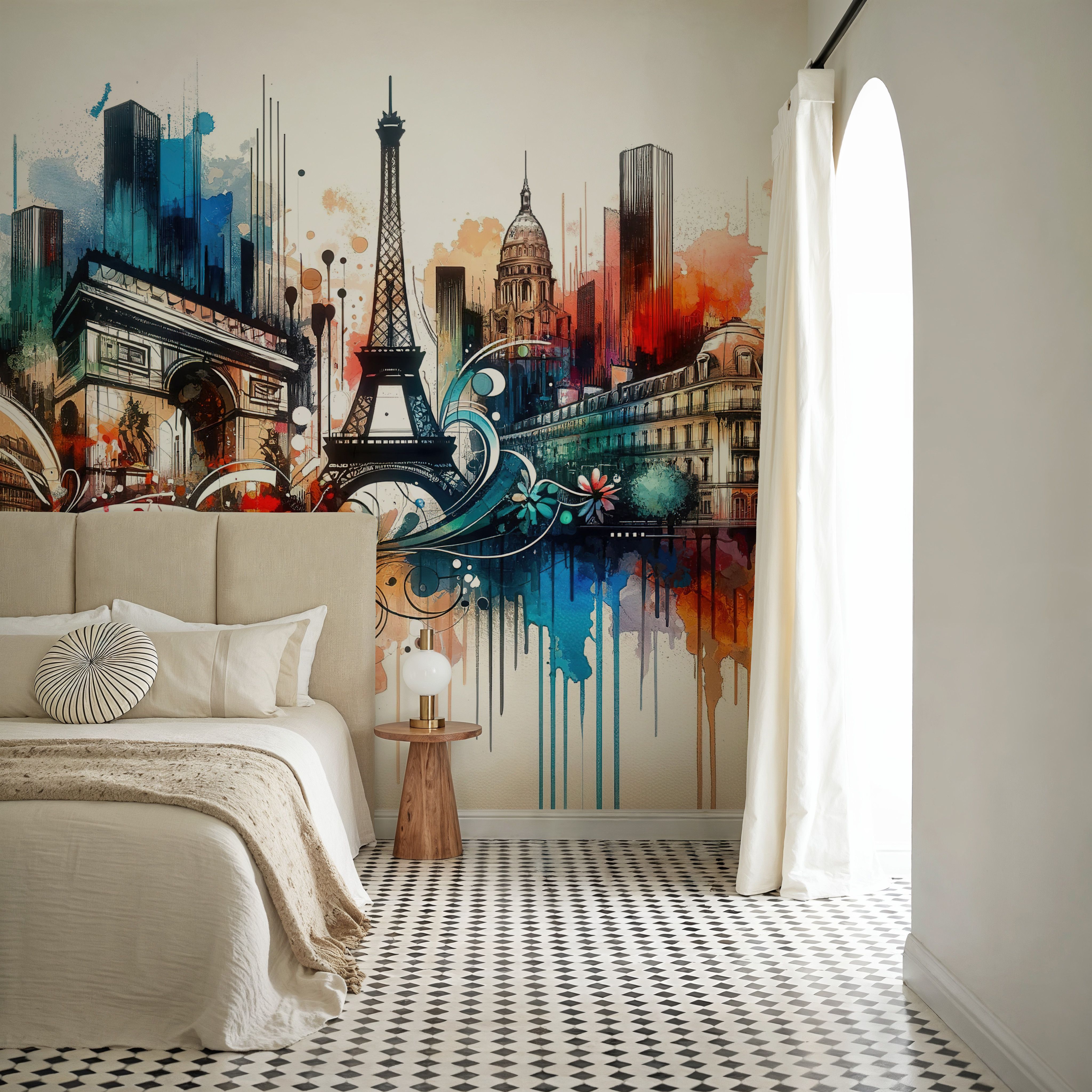 Watercolor Skyline Paris III