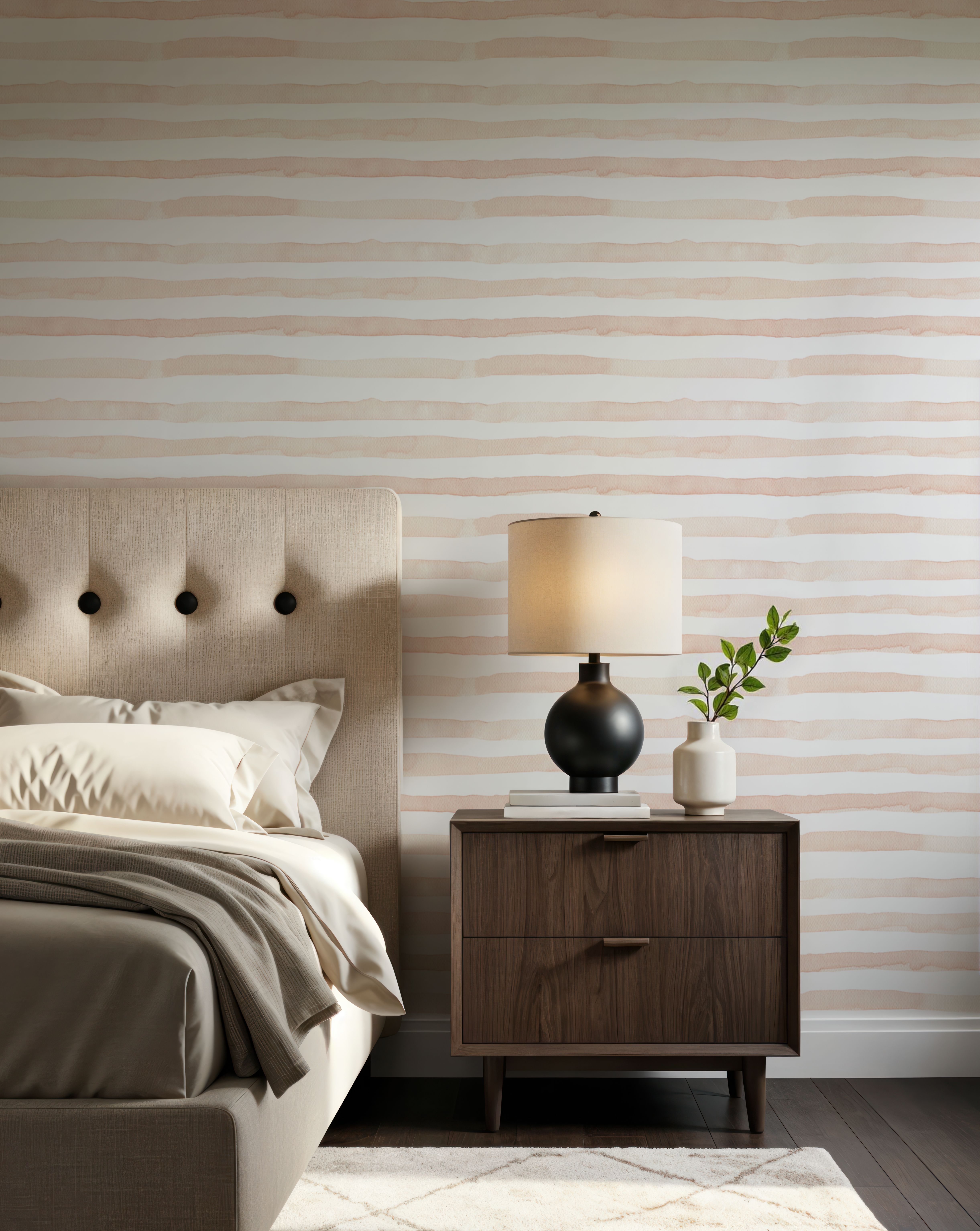 Watercolor Stripes Peach