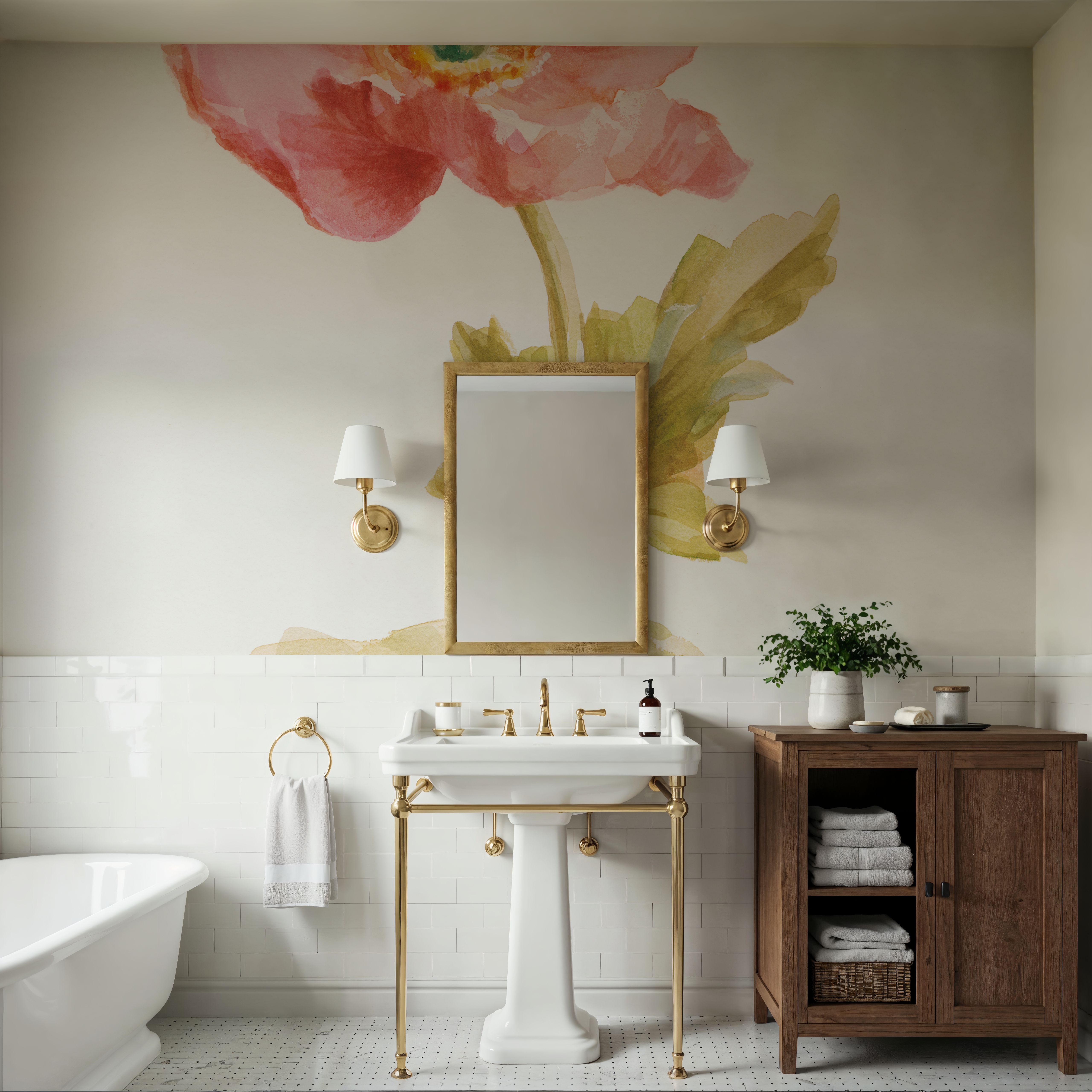 Garden Poppy on White