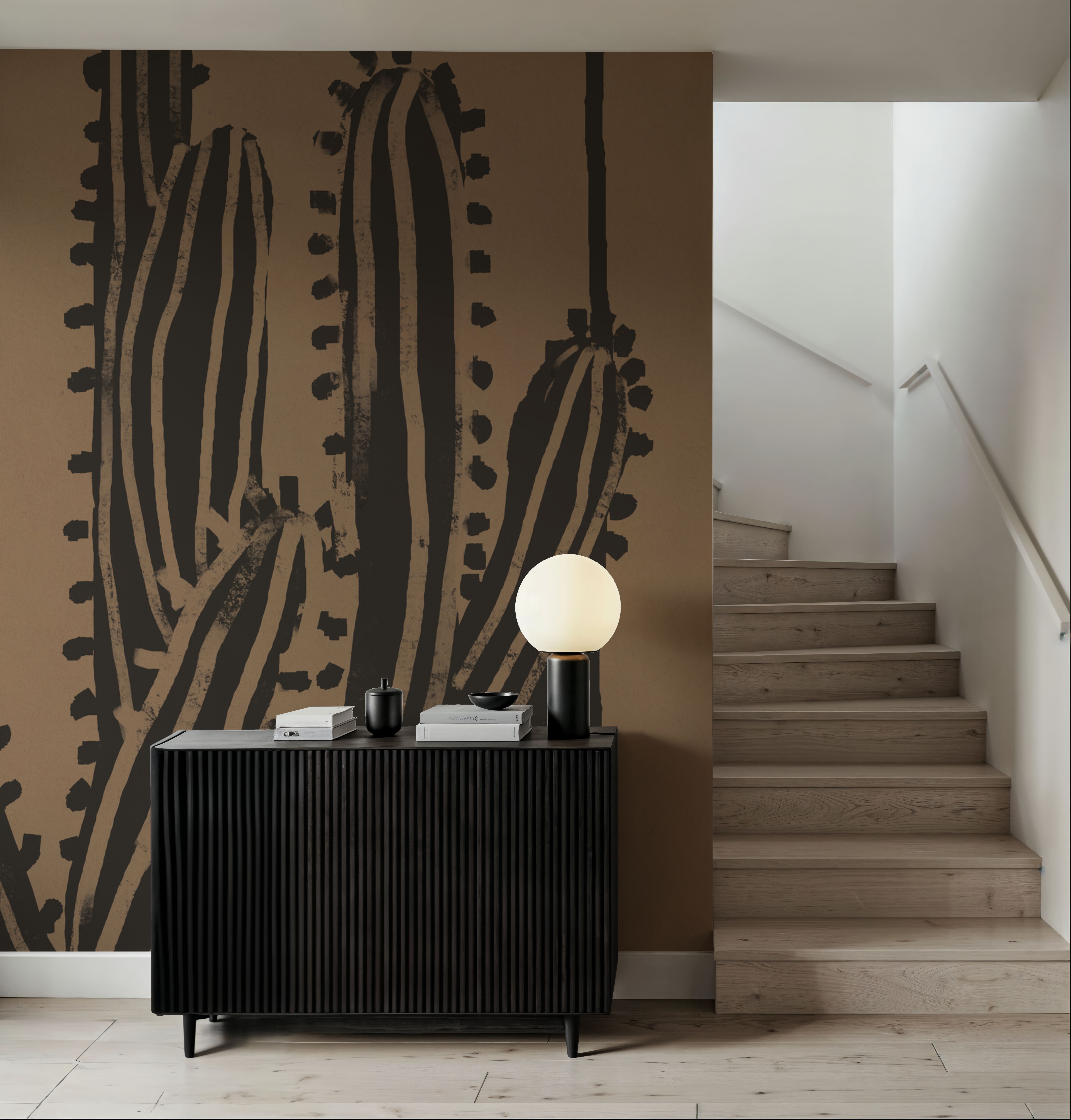 Woodcut Cactus II Natural