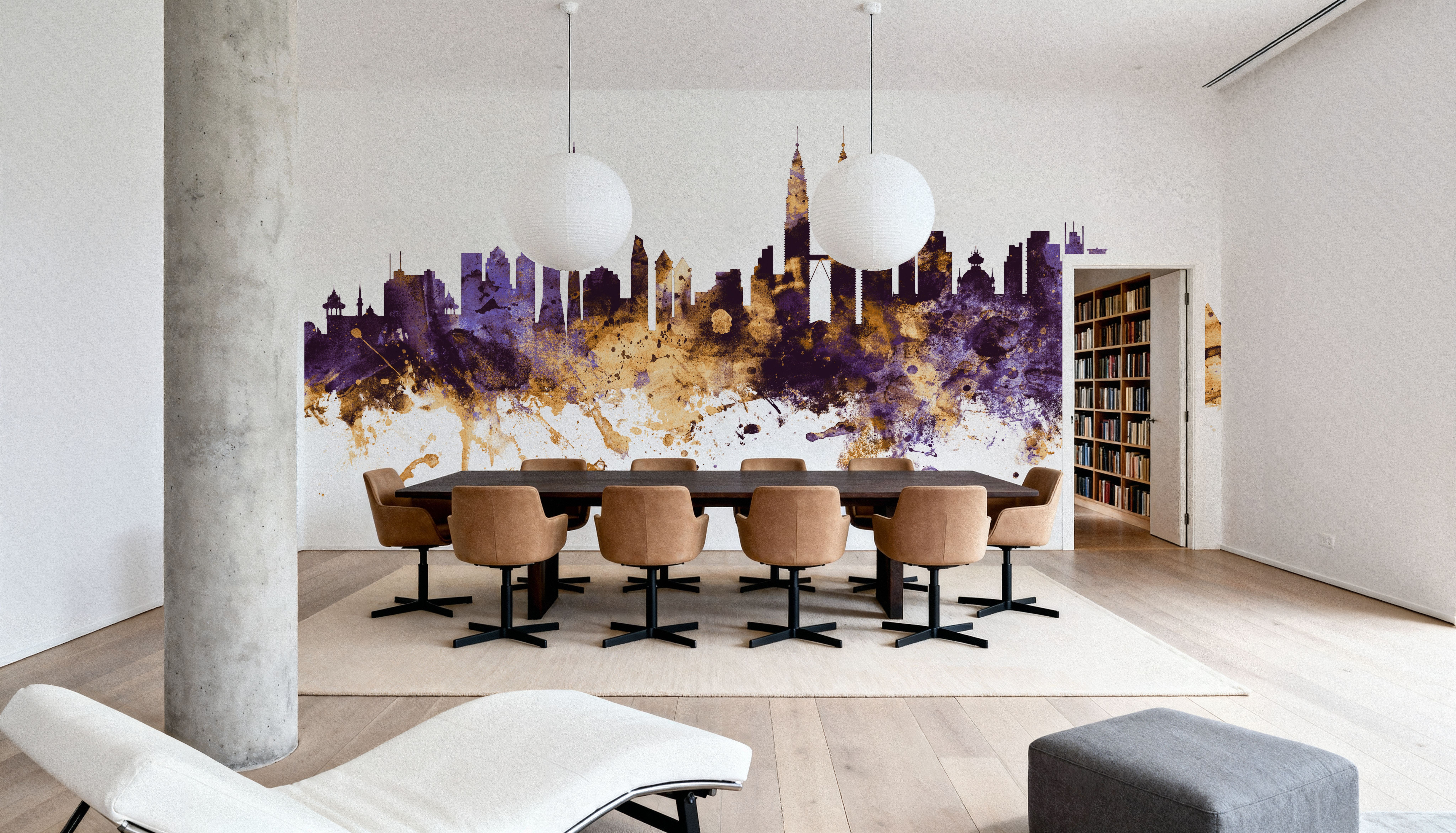 Kuala Lumpur Skyline Purple & Gold