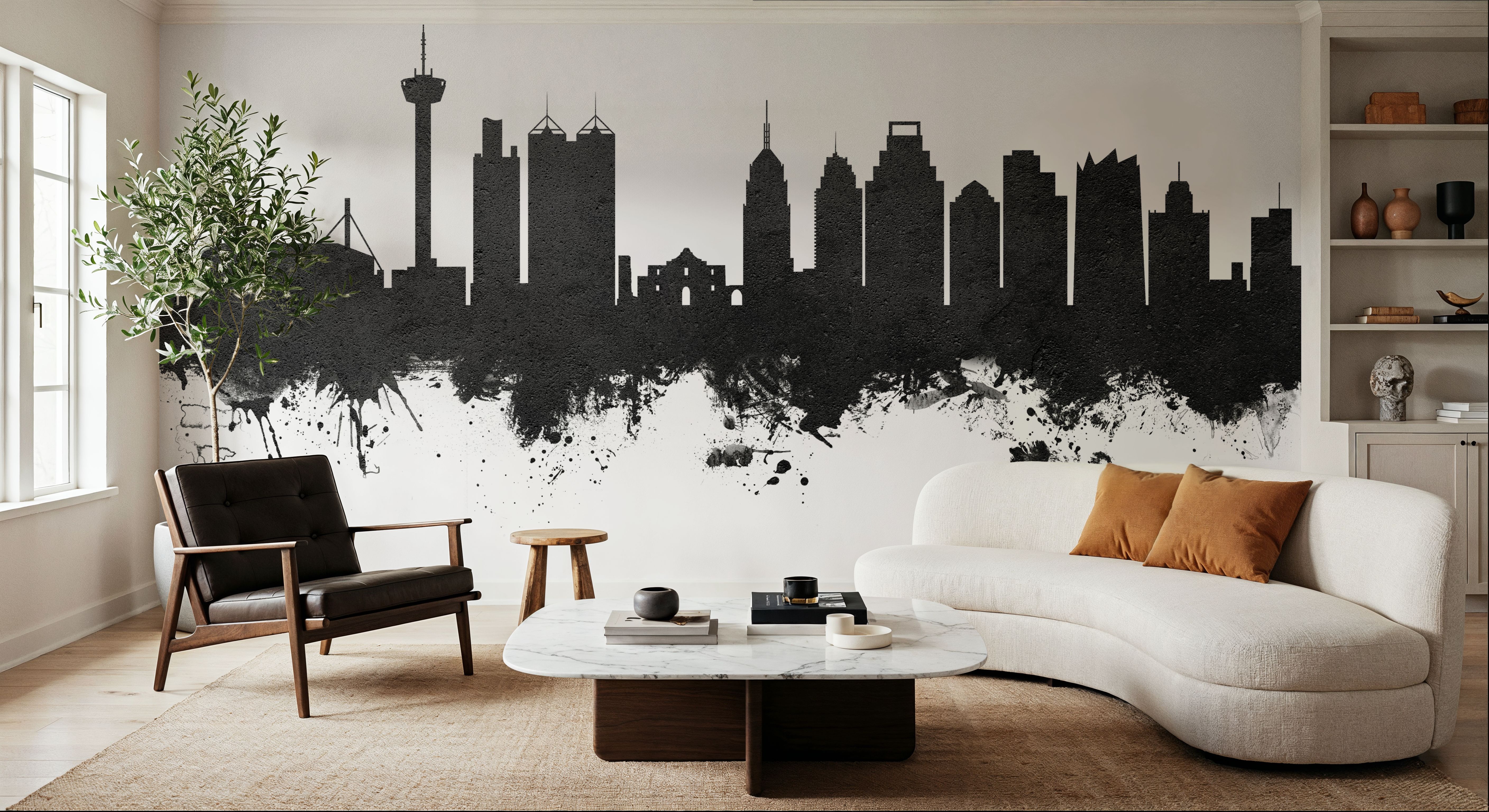 San Antonio Texas Skyline Black & White