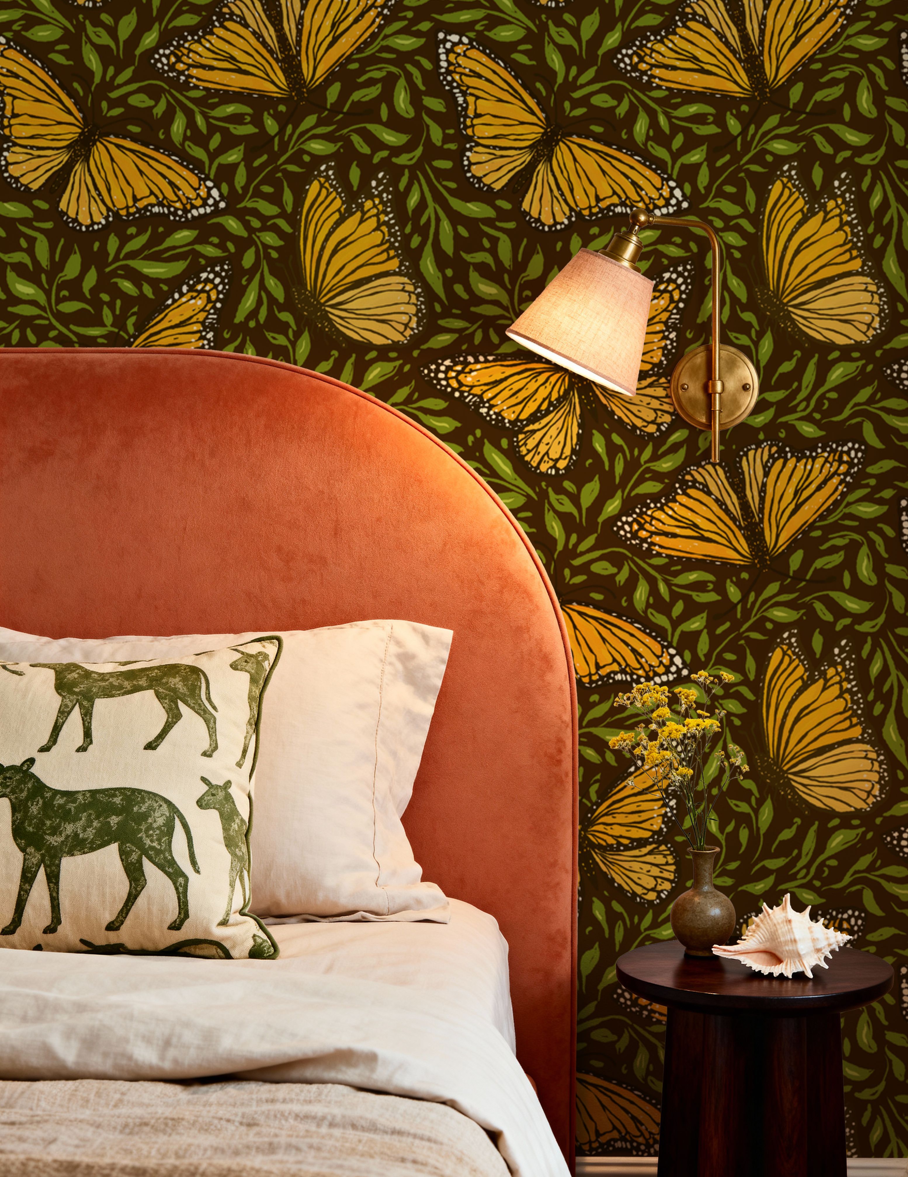 Papillion I, Chocolate & Green