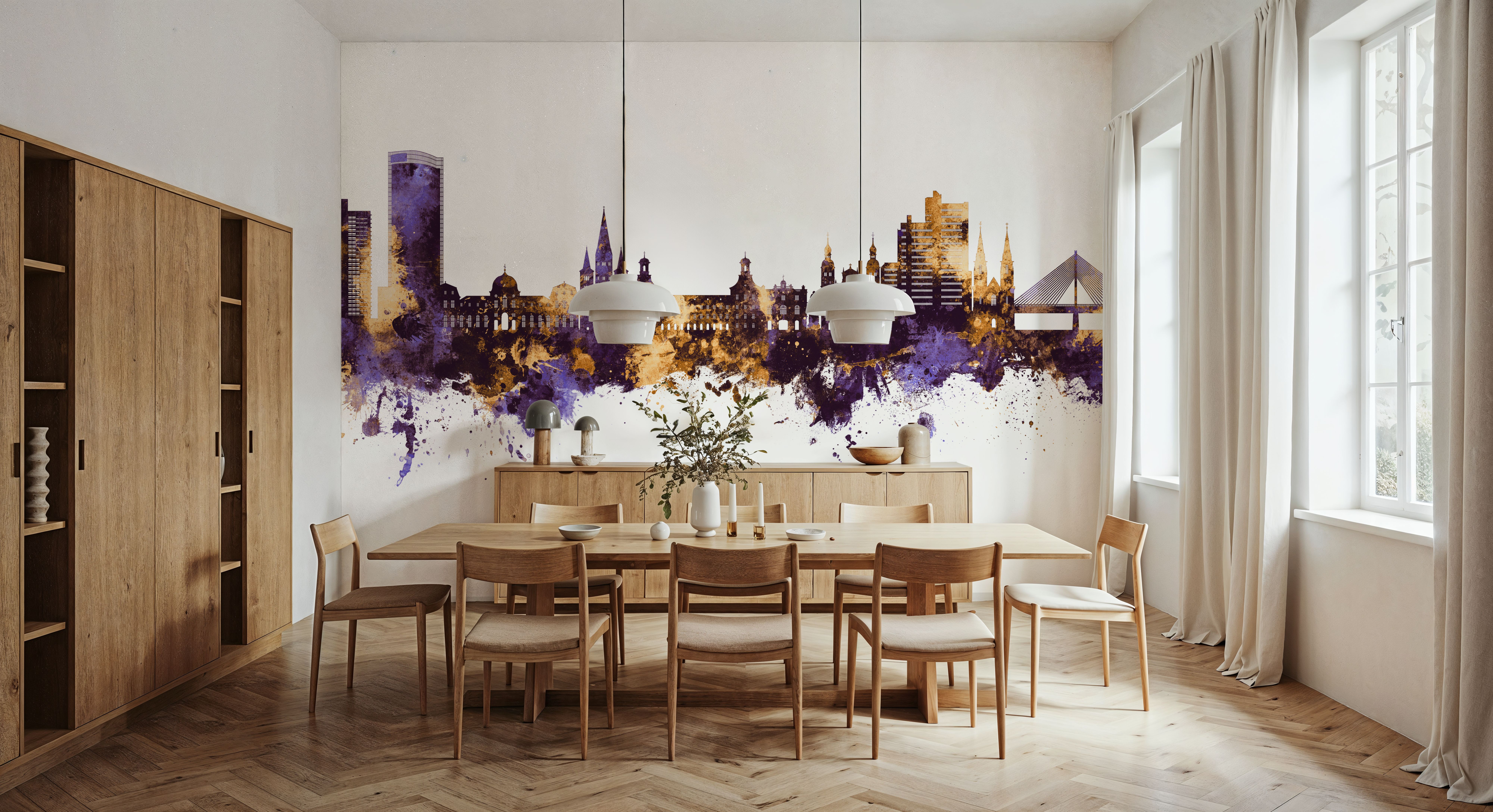 Bonn Skyline Purplr & Gold